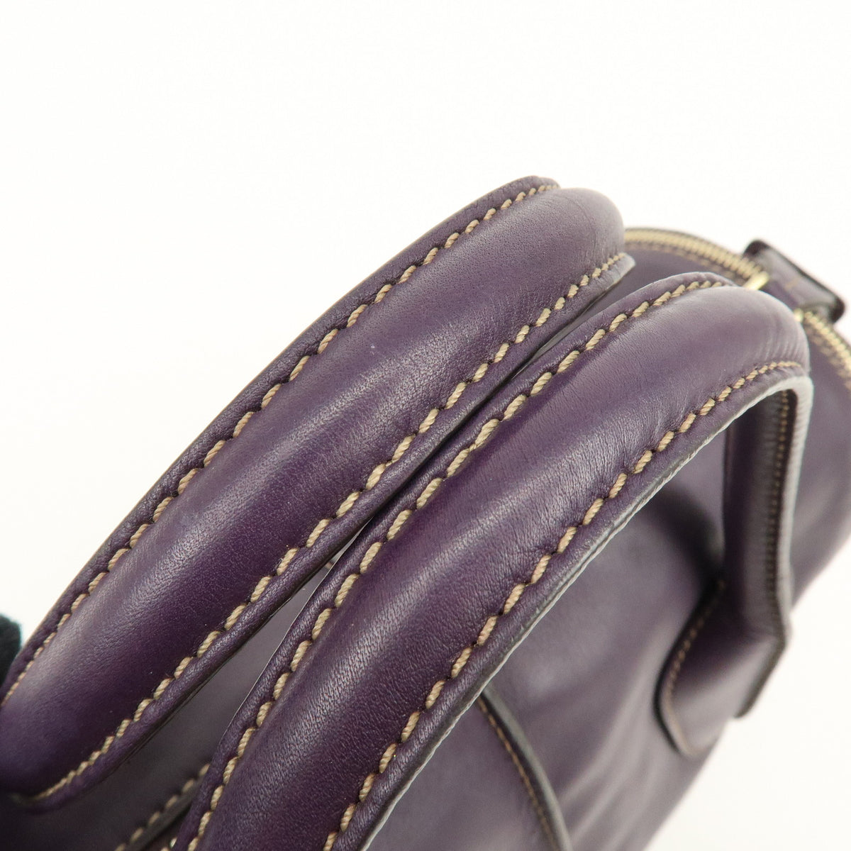 TOD'S Logo Leather 2Way Bag Shoulder Bag Purple