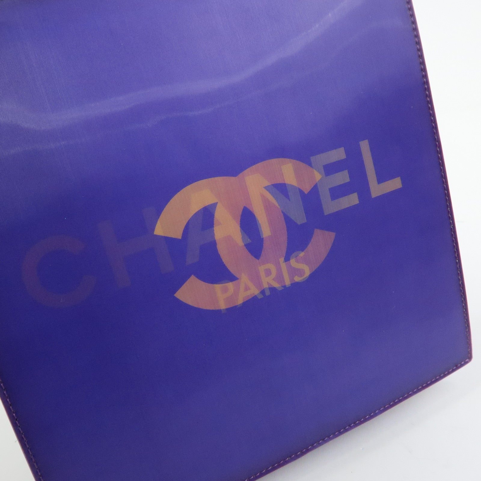 CHANEL COCO Mark Vinyl Hologram Logo Chain Shoulder Bag Purple