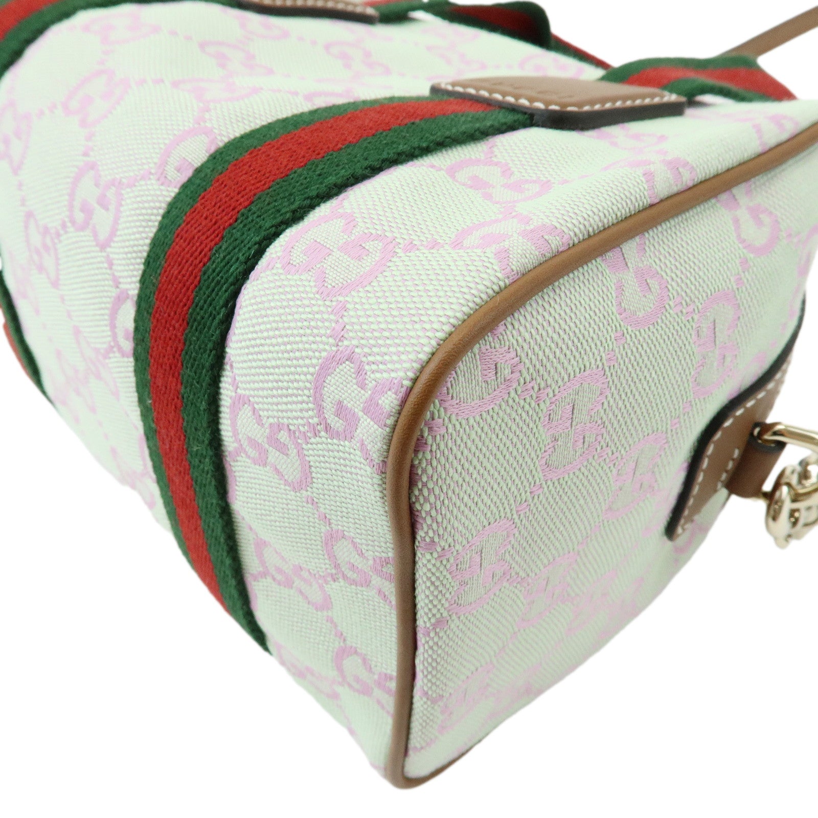 GUCCI Sherry Interlocking G Canvas Leather 2Way Mini Boston Bag 856055