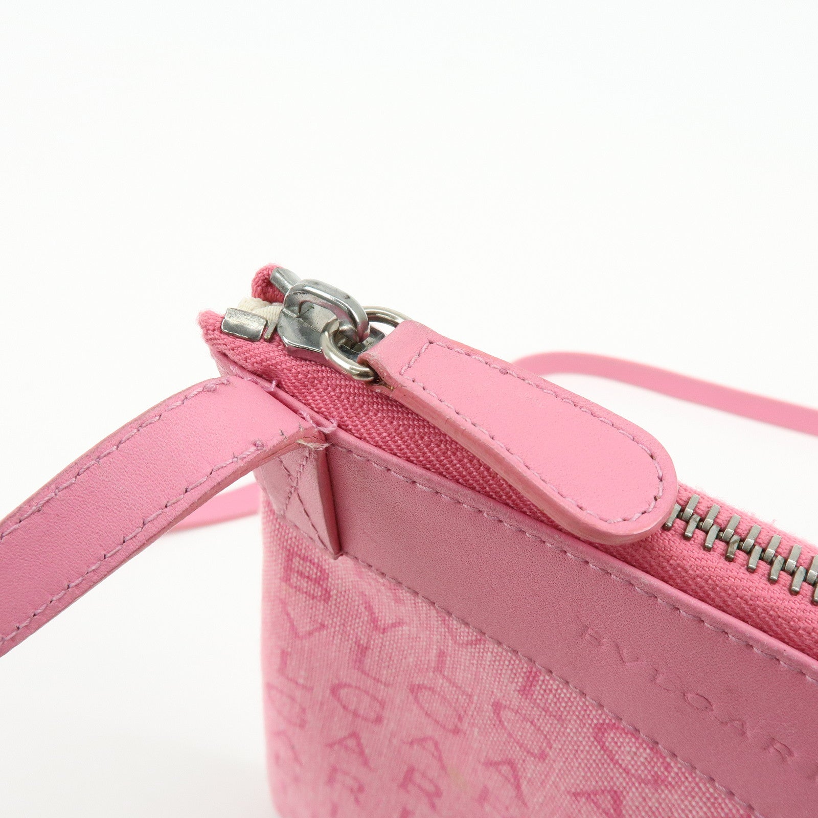 BVLGARI Logomania Canvas Leather Shoulder Bag Crossbody Bag Pink