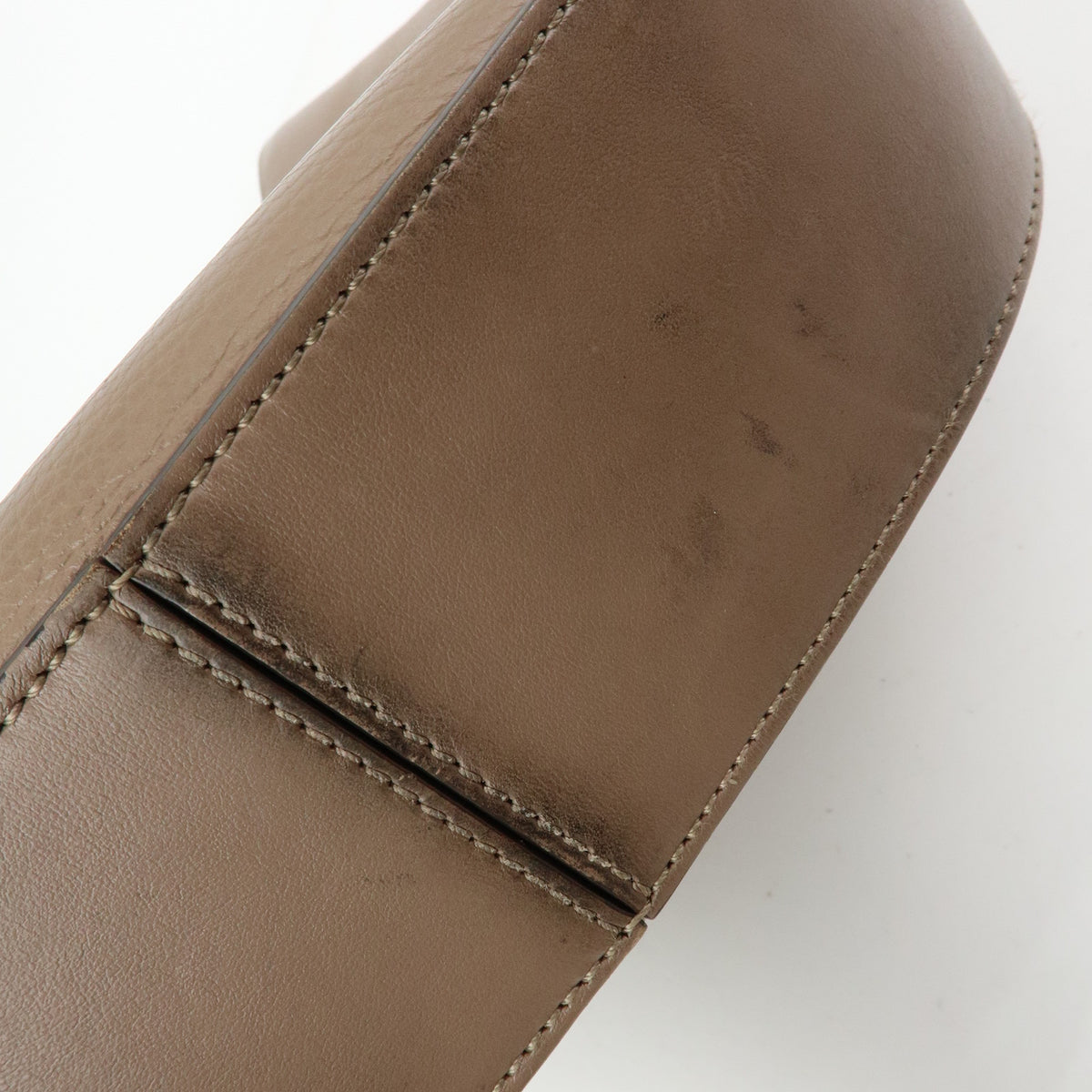TOD'S Oboe Leather Shoulder Bag Hand Bag Taupe Brown