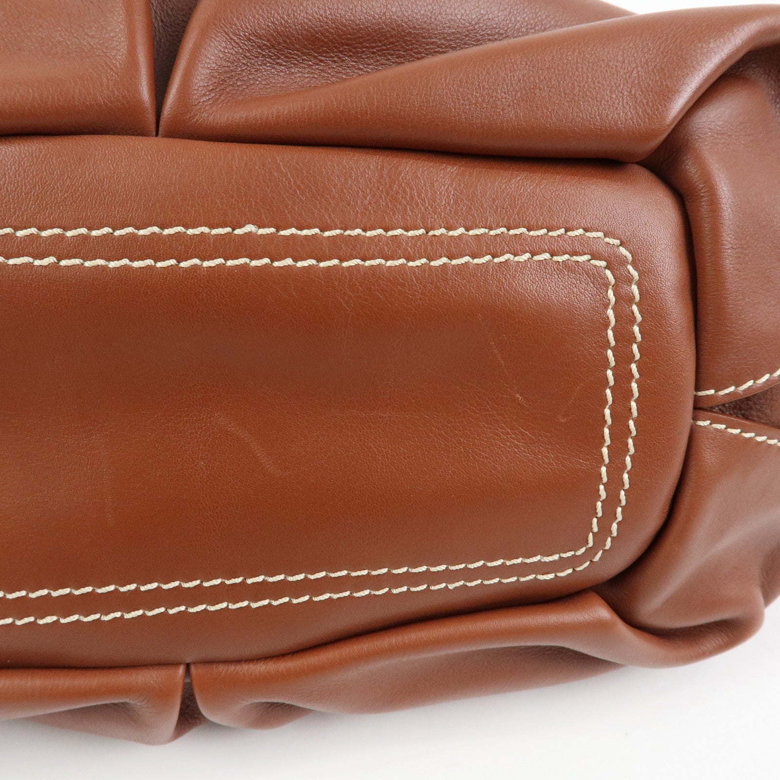 CELINE Bittersweet Leather Shoulder Bag Tote Bag Brown