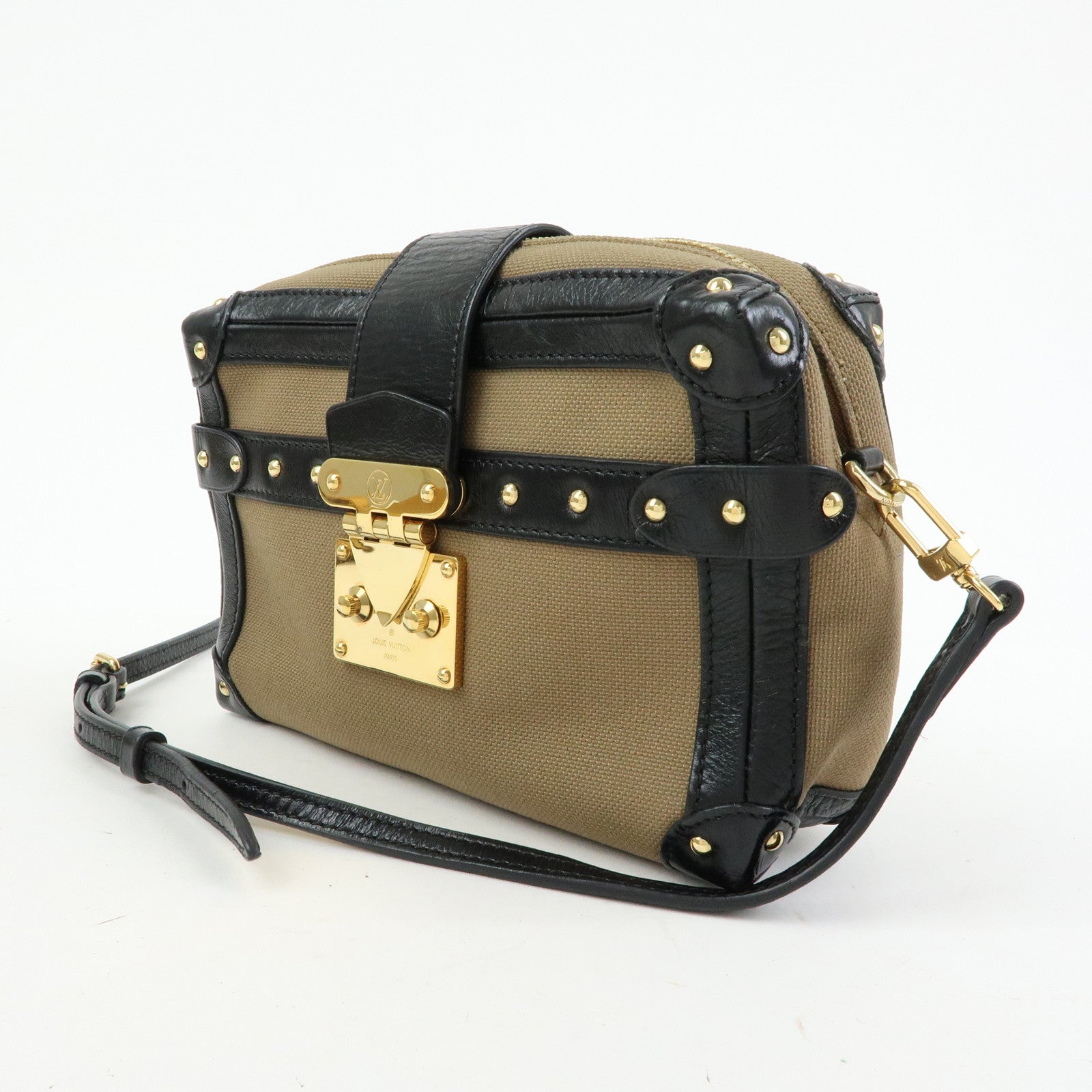 Louis Vuitton Petite Malle Soft MM Canvas Leather Shoulder Bag