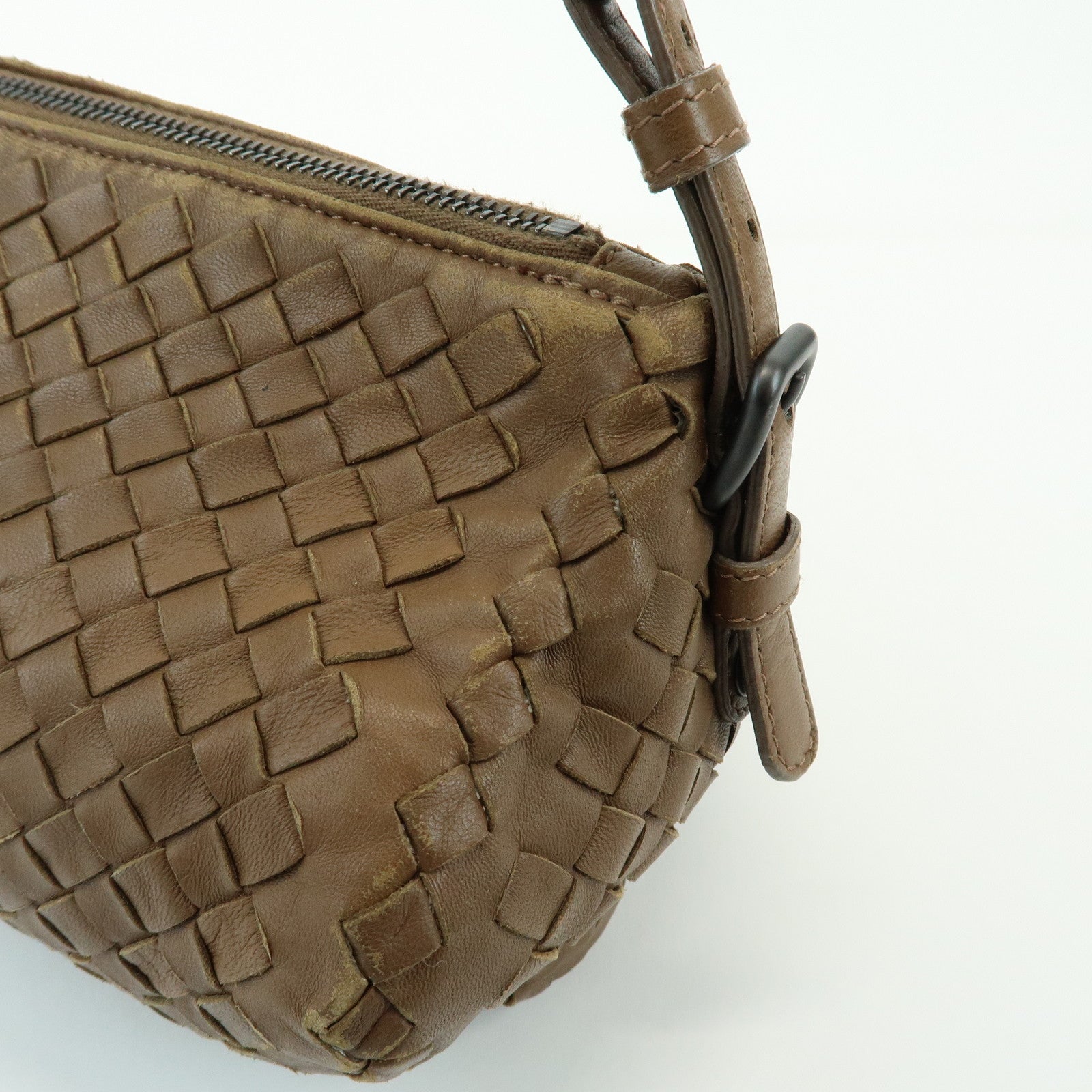 BOTTEGA VENETA Intrecciato Leather Hand Bag Shoulder Bag Mocha Brown