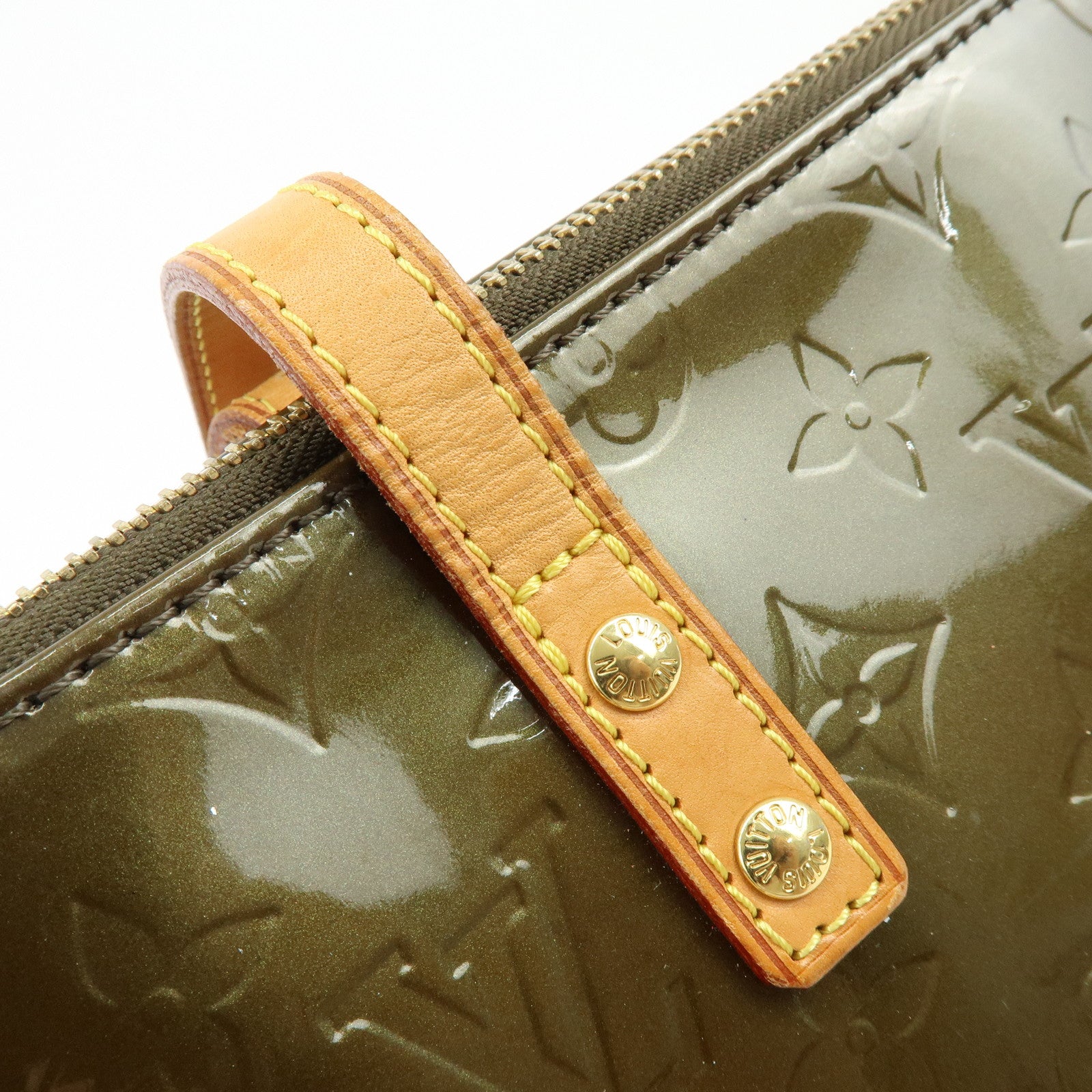 Louis Vuitton Monogram Vernis Bellevue GM Tote Bag Vert Bronze M93674