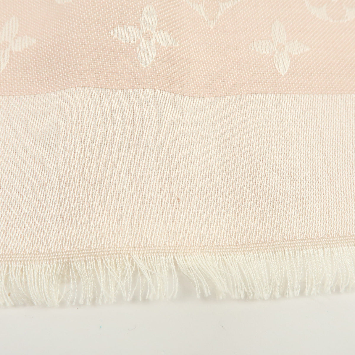 Louis Vuitton Monogram Silk Wool Scarf Shawl Light Pink