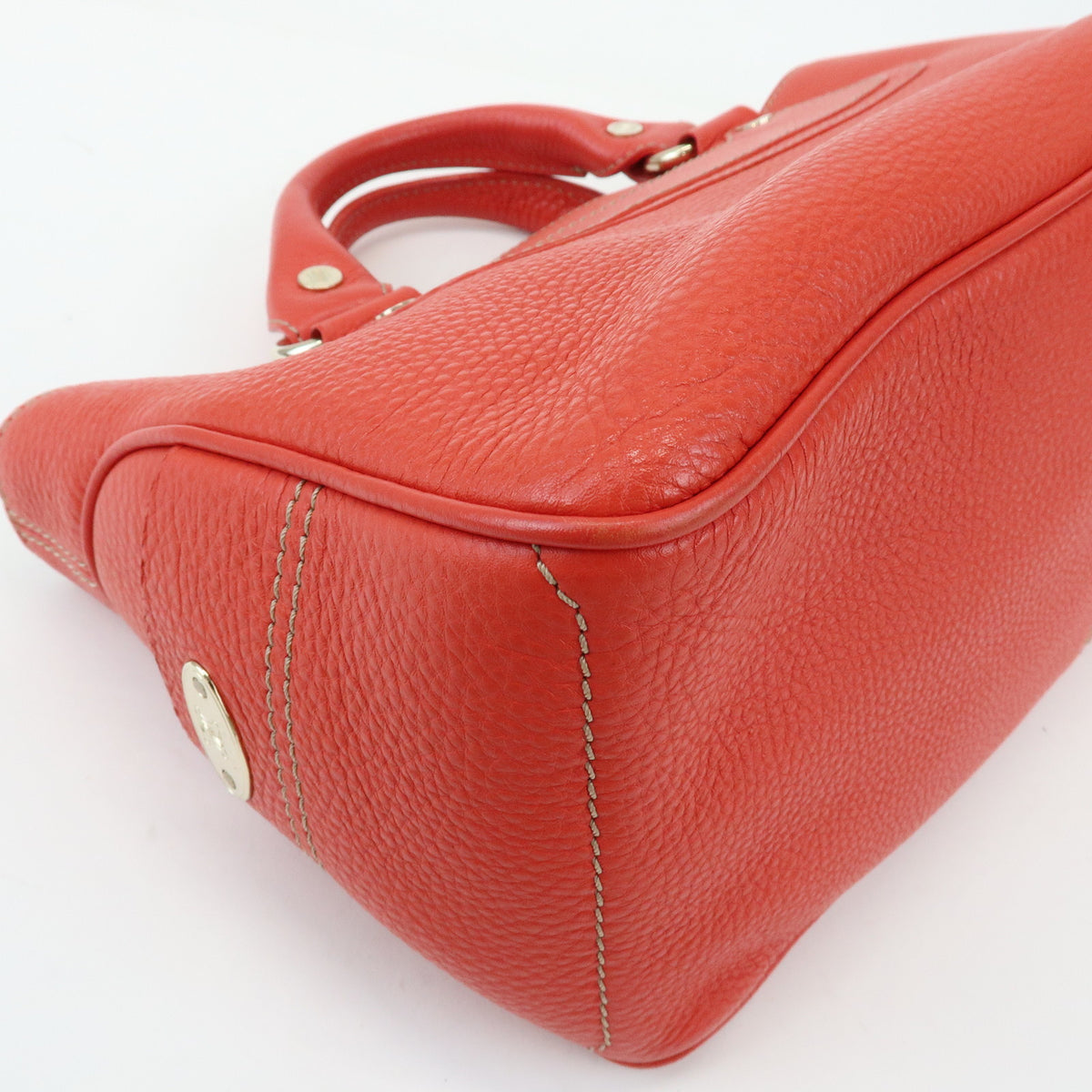 CELINE Boogie Bag Leather Hand Bag Tote Bag Red