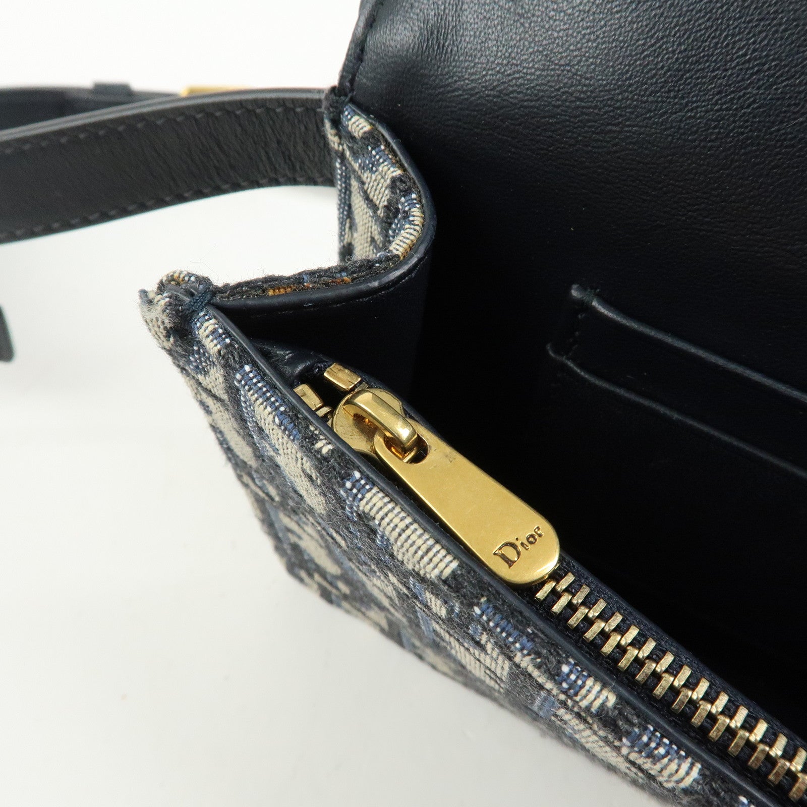 Christian Dior Saddle Trotter Canvas Waist Pouch Body Bag Navy