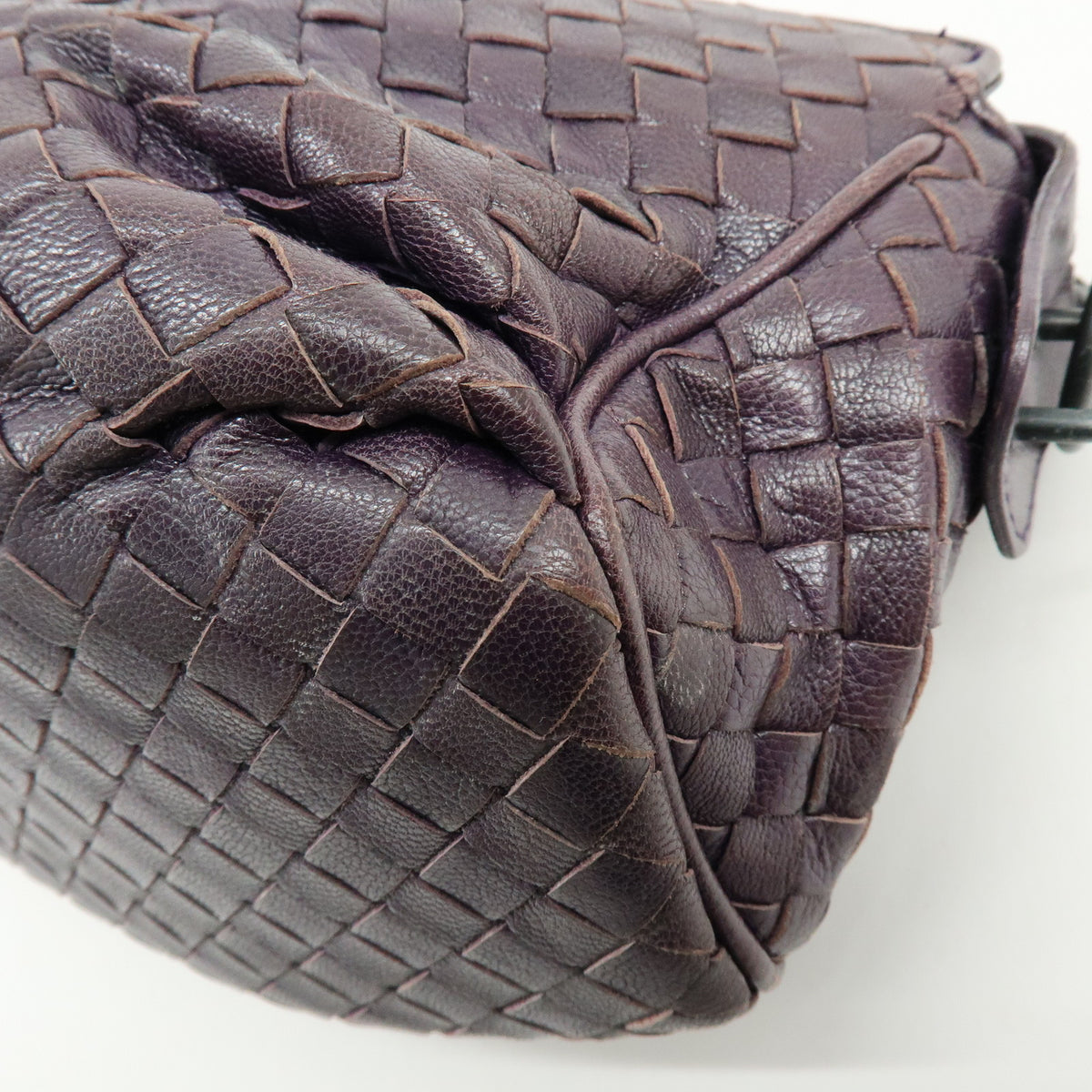 BOTTEGA VENETA Intrecciato Leather Shoulder Bag Crossbody Bag Purple