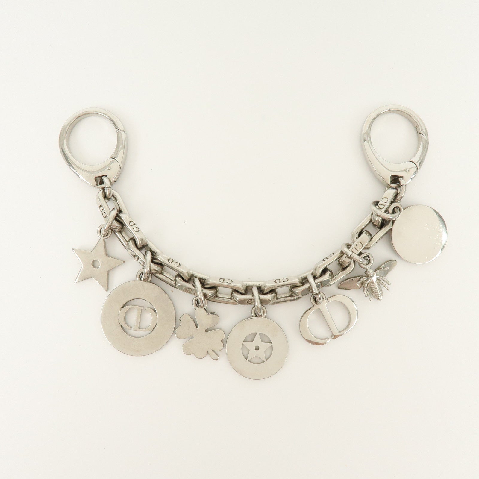 Christian Dior 30 Montaigne Metal Star Clover Bee Bag Charm Silver
