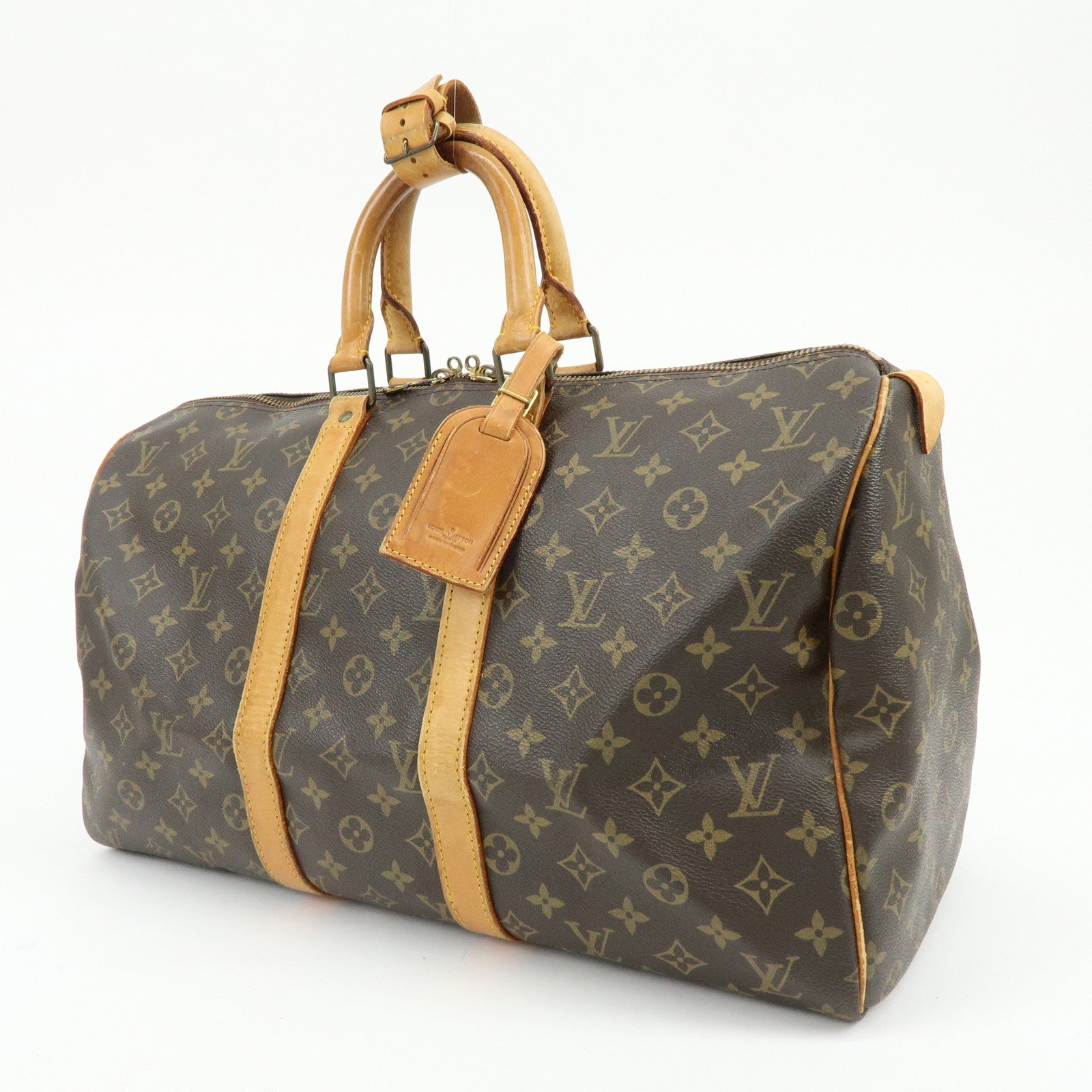 Louis Vuitton Monogram Keep All 45 Boston Bag Hand Bag Brown M41428