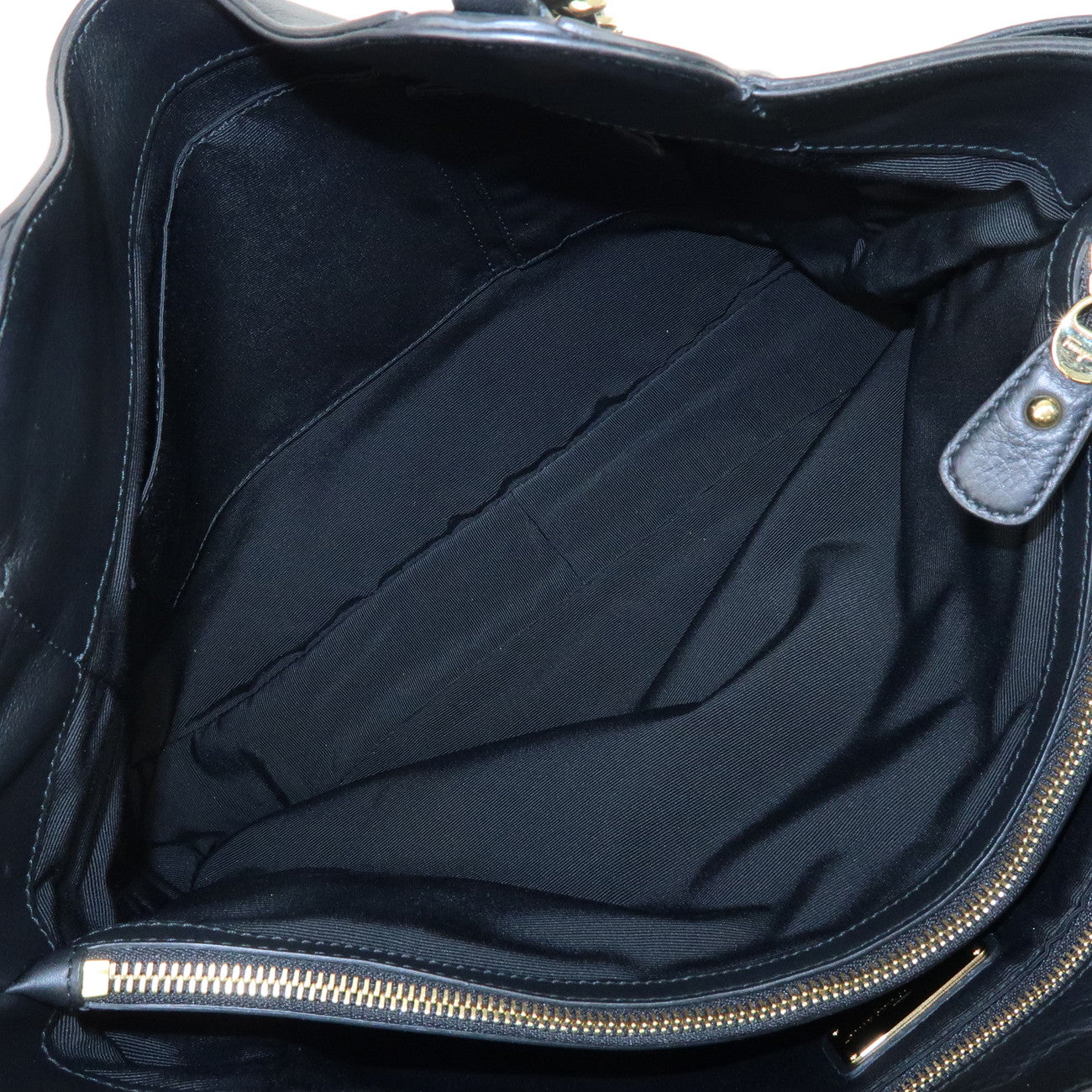 Ferragamo Gancini Leather Chain Shoulder Bag Hand Bag Black