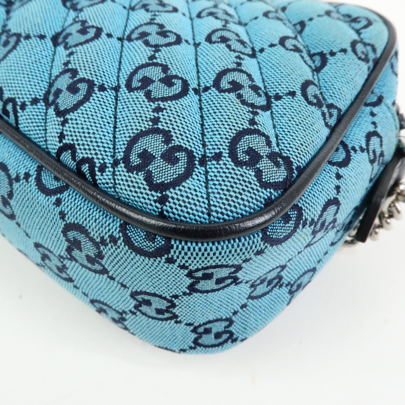 GUCCI GG Marmont Shoulder Bag Crossbody Bag Blue Dark Navy 447632