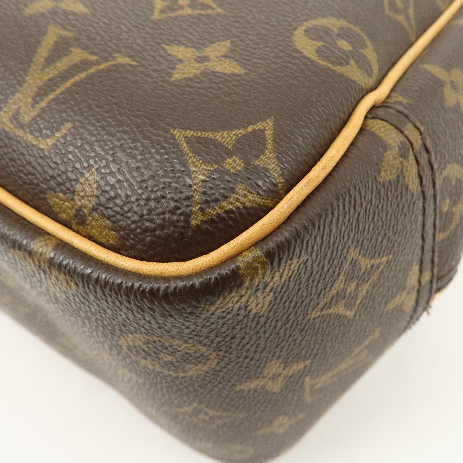 Louis Vuitton Monogram Deauville Hand Bag Brown M47270 Used
