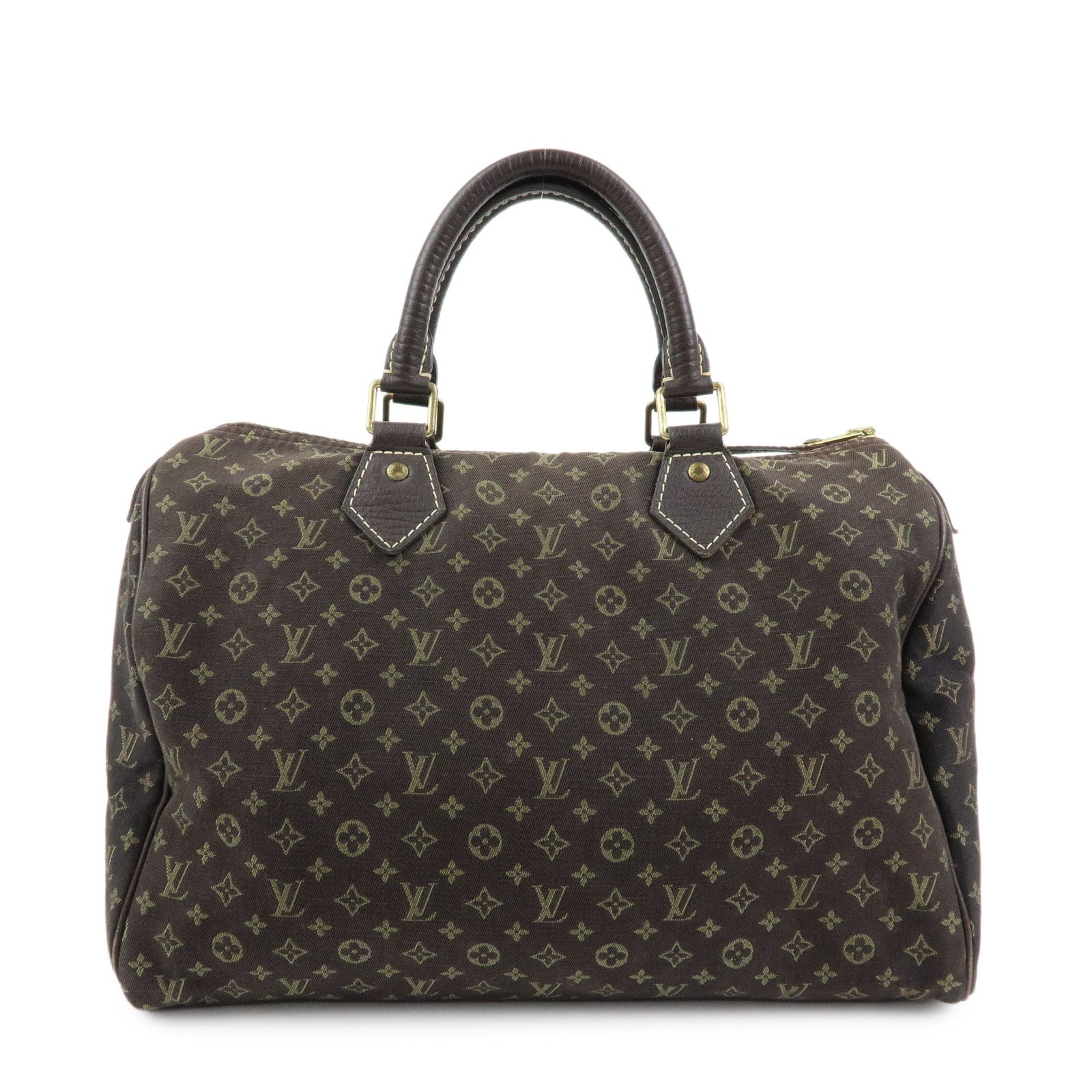 Louis Vuitton Monogram Mini Lin Speedy 30 Boston Hand Bag Ebene M95224