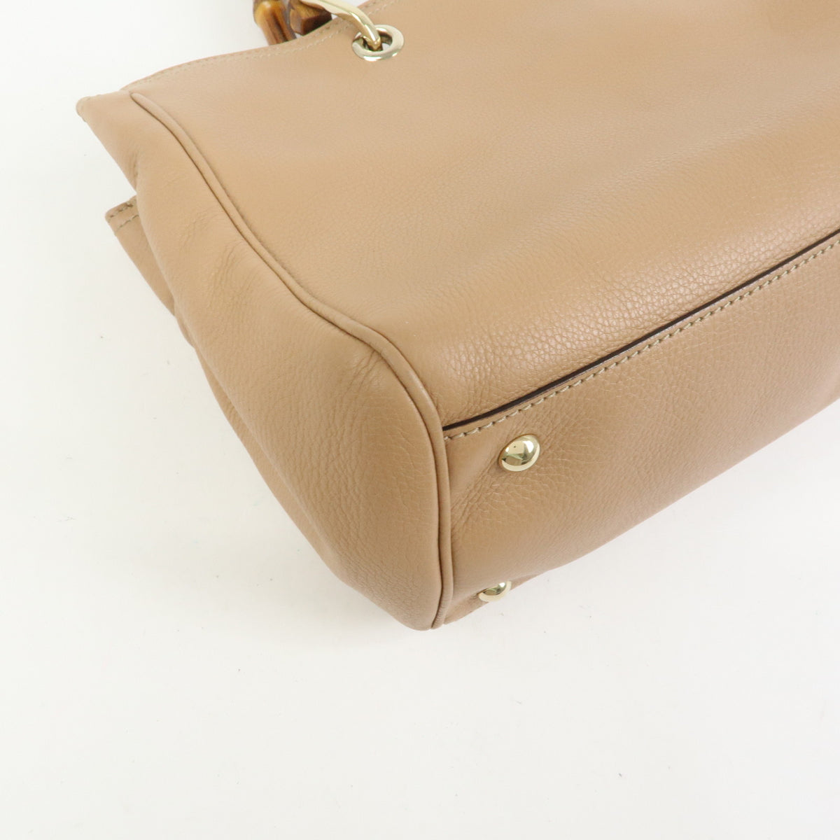 GUCCI Bamboo Shopper Medium 2Way Bag Shoulder Bag Hand Bag Beige 323660