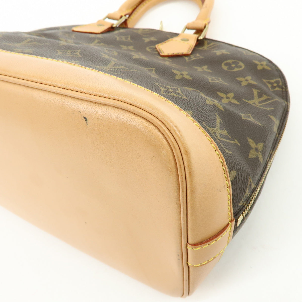 Louis Vuitton Monogram Alma PM Canvas Leather Hand Bag Brown M51130