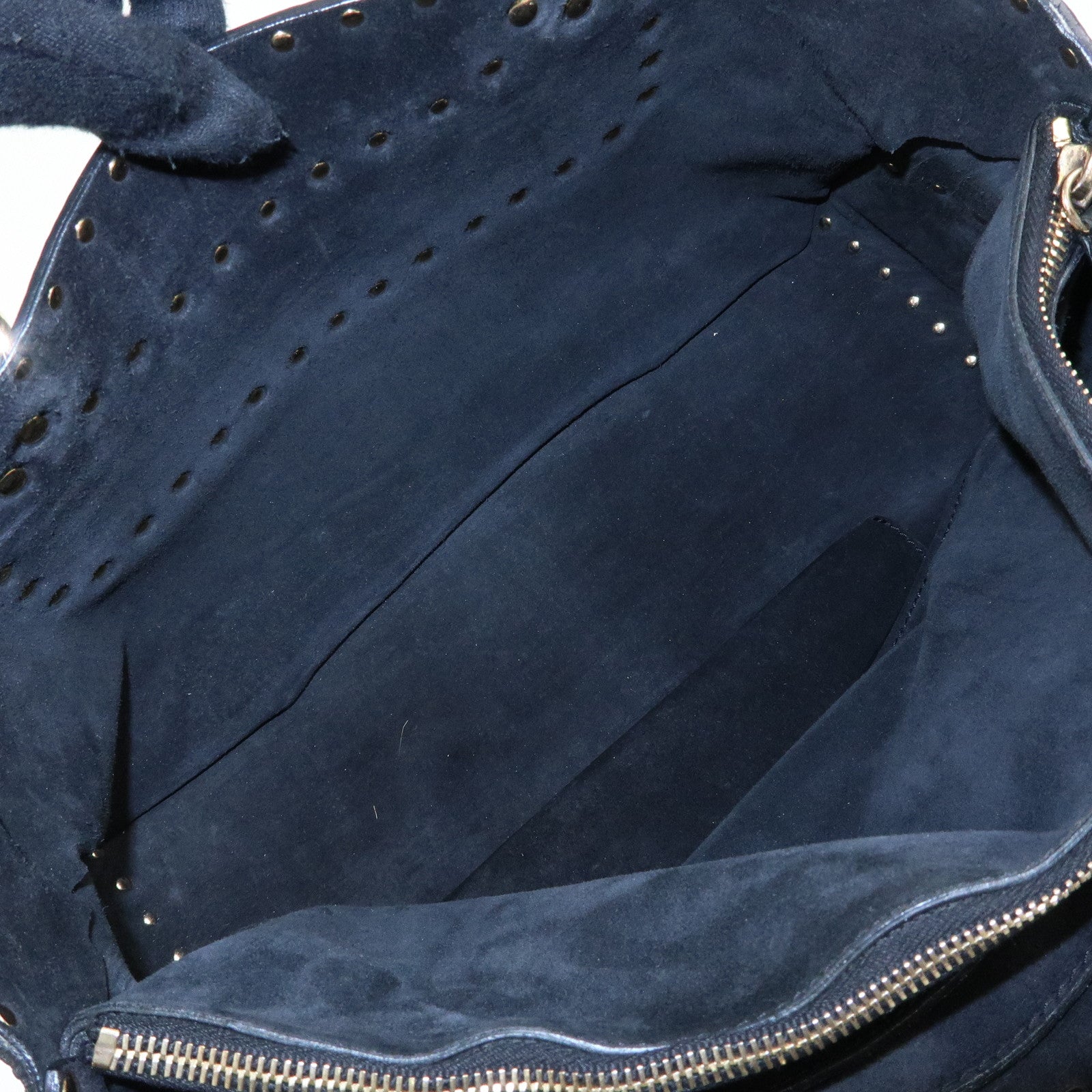 CELINE Boogie Bag Leather Hand Bag Tote Bag Studs Black