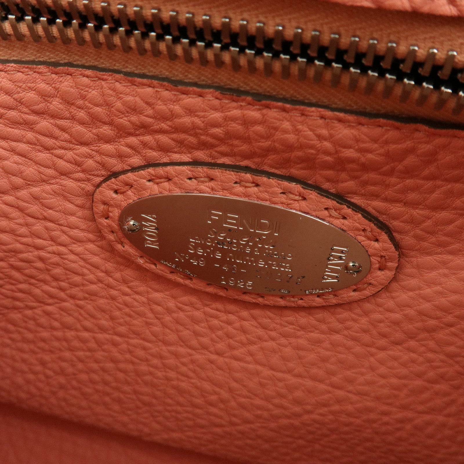 FENDI Peekaboo Calf Leather 2Way Shoulder Hand Bag Pink 8BN226