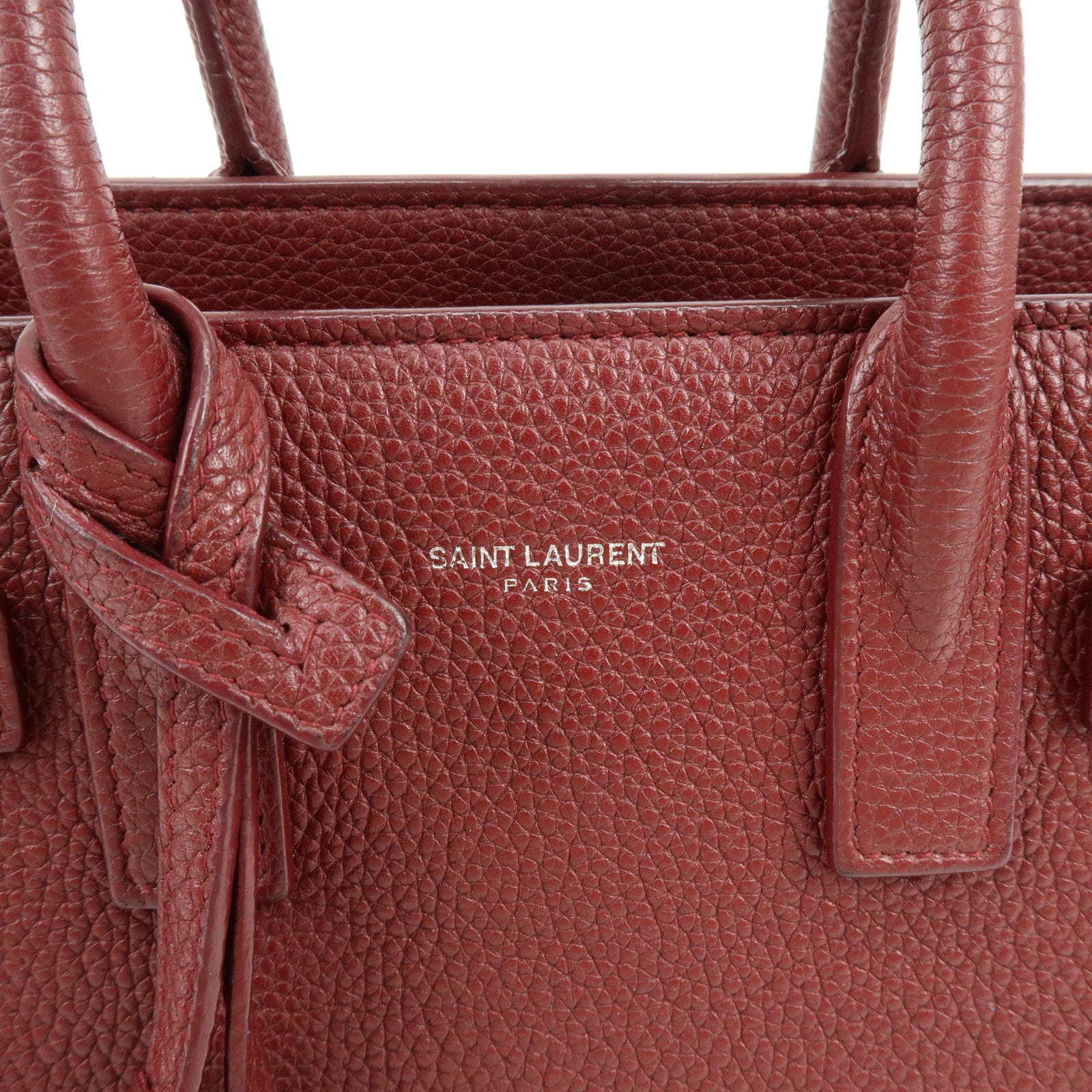 SAINT LAURENT PARIS Calf Leather Sac de Jour 2Way Hand Bag 485019