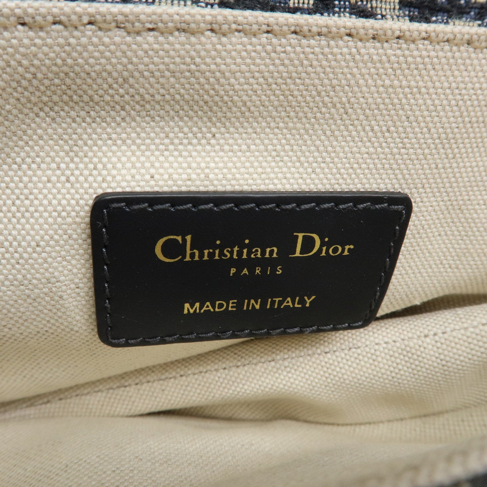 Christian Dior Saddle Bag Oblique Mini Jaquard Leather 2Way Bag Navy