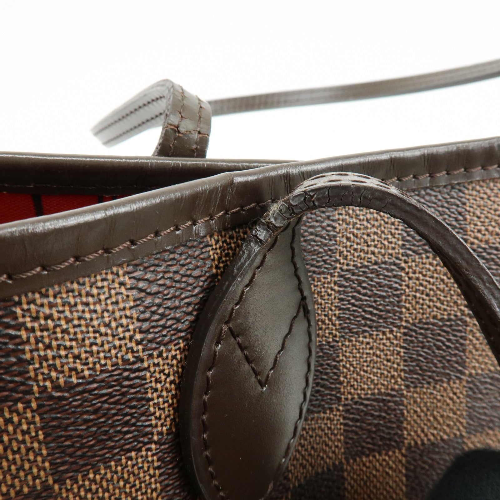 Louis Vuitton Damier Ebene Neverfull MM Tote Bag Cerise N41358