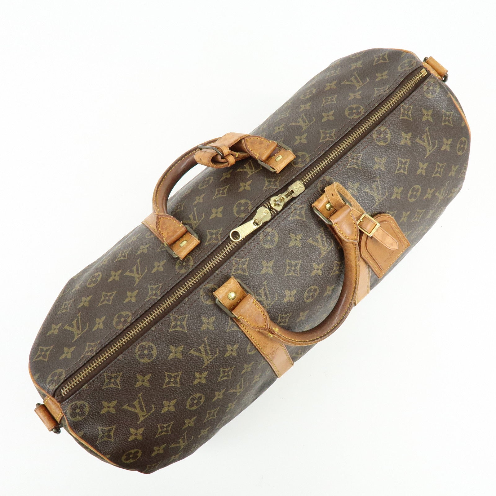Louis Vuitton Monogram Keep All Bandouliere 50 Boston Bag Brown M41416