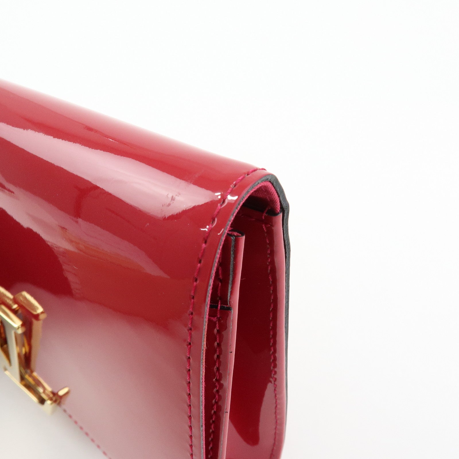 Louis Vuitton Vernis Pochette Louise GM Clutch Bag Rose Indien M61317