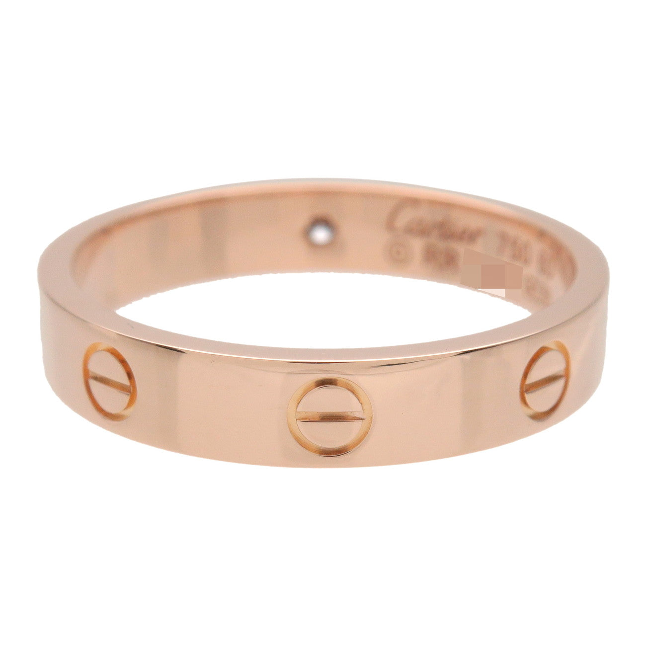 Cartier Mini Love 1P Diamond Ring K18 750PG #60 US9.25 EU60 HK20.5