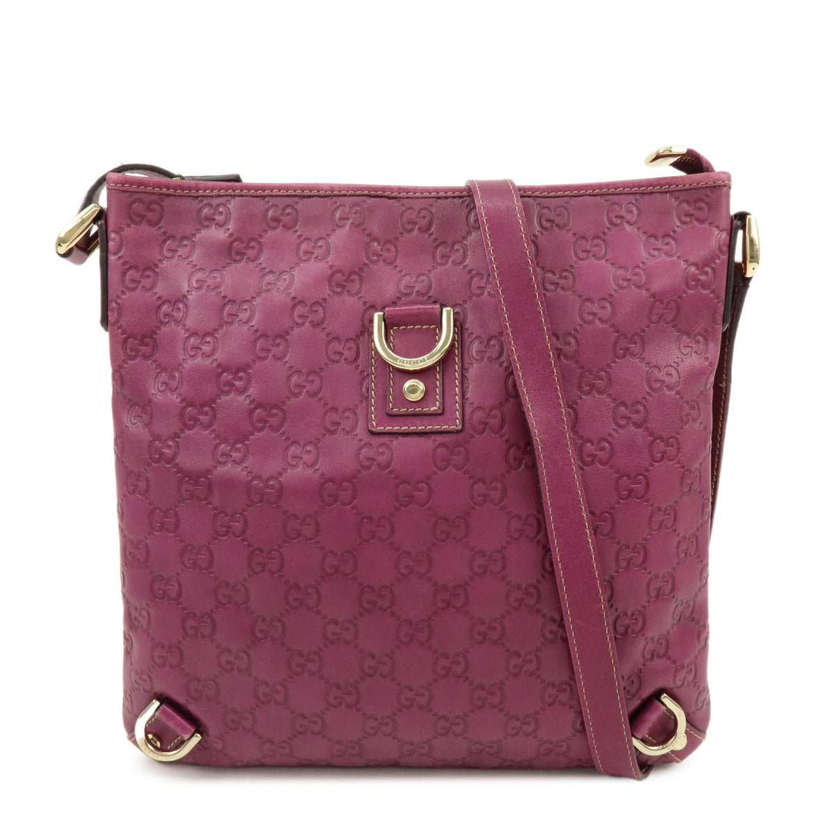 GUCCI Abbey Guccissima Leather Shoulder Bag Crossbody Bag Purple 131326