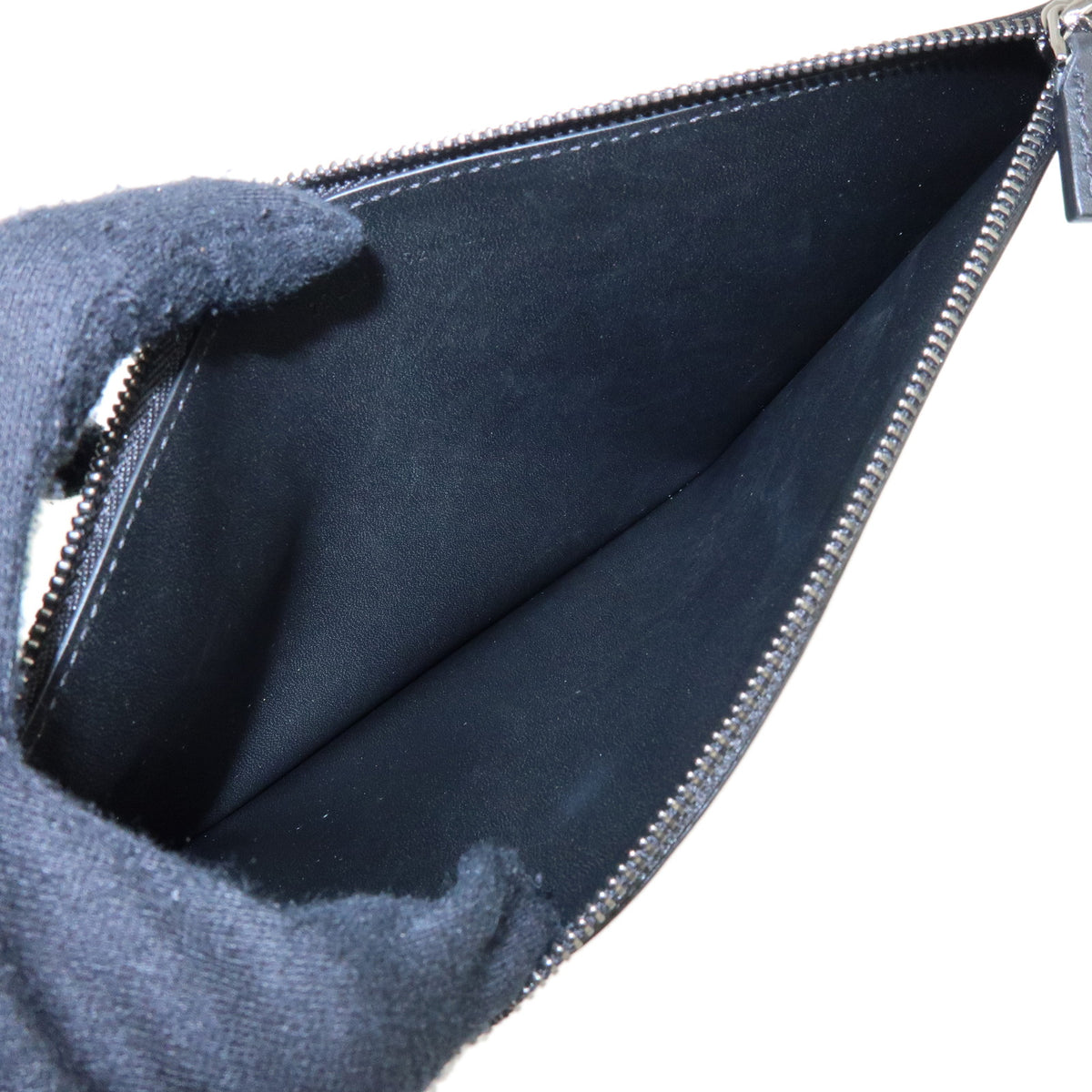 GUCCI GG Denim Leather Large Tote Bag Hand Bag Black 772184