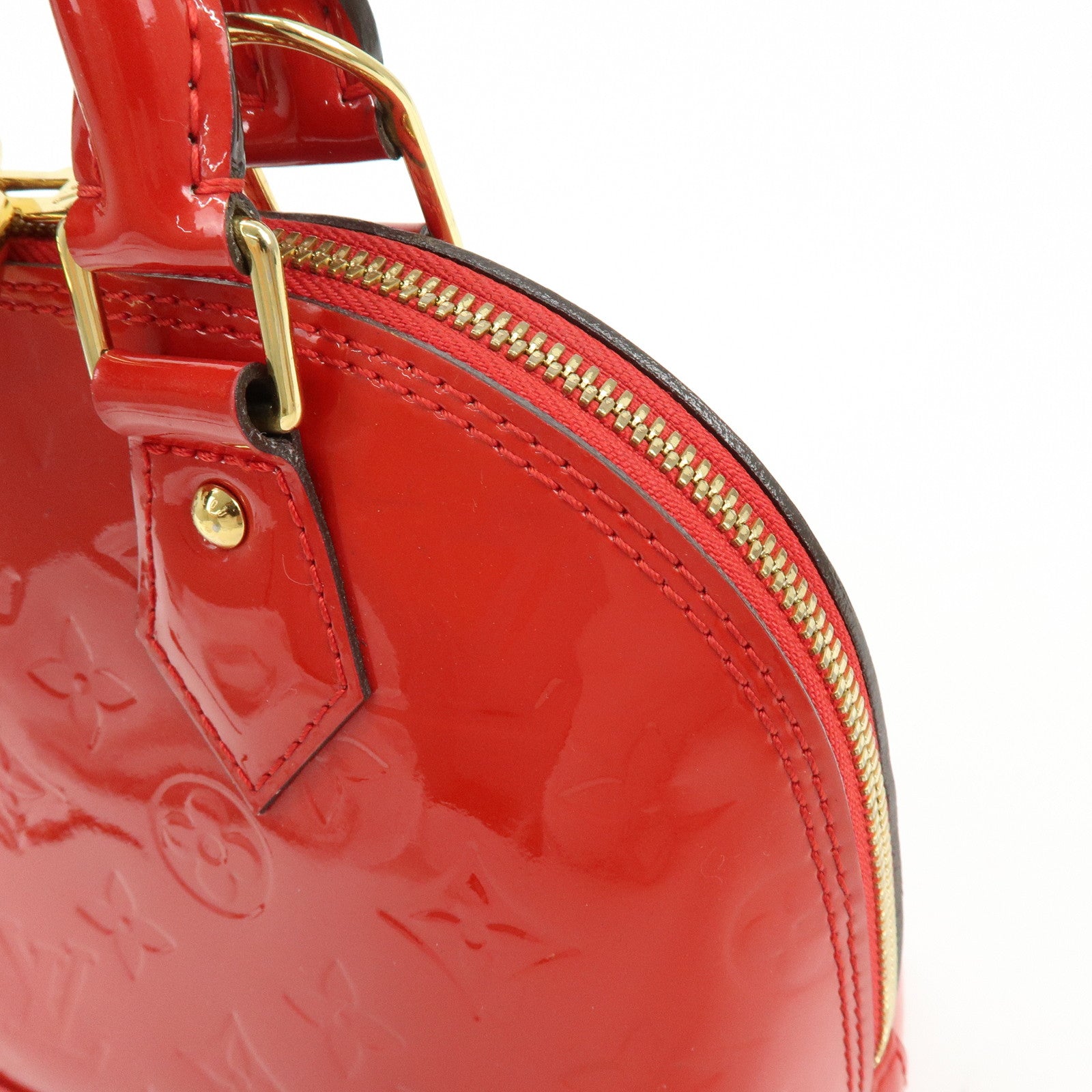 Louis Vuitton Monogram Vernis Alma BB 2Way Hand Bag Cerise M90174