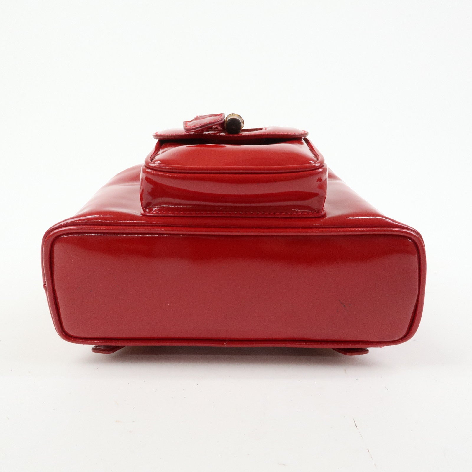 GUCCI Bamboo Patent Leather Backpack Rucksack Red 003・1705・0030