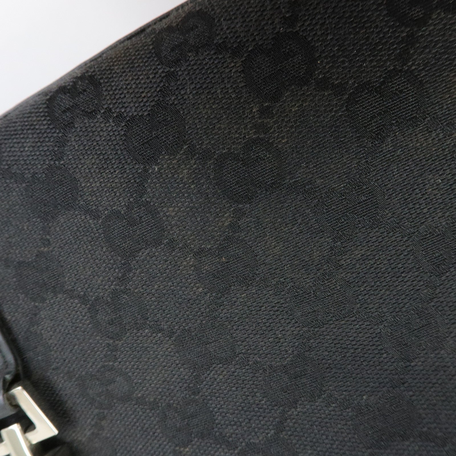 GUCCI Jackie GG Canvas Leather Hand Bag Shoulder Bag Black 001・1067