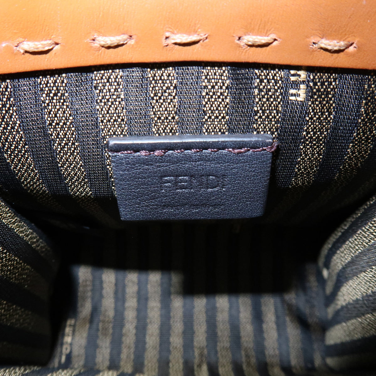FENDI Sunshine Shopper Small 2Way Bag Shoulder Bag Camel 8BS051