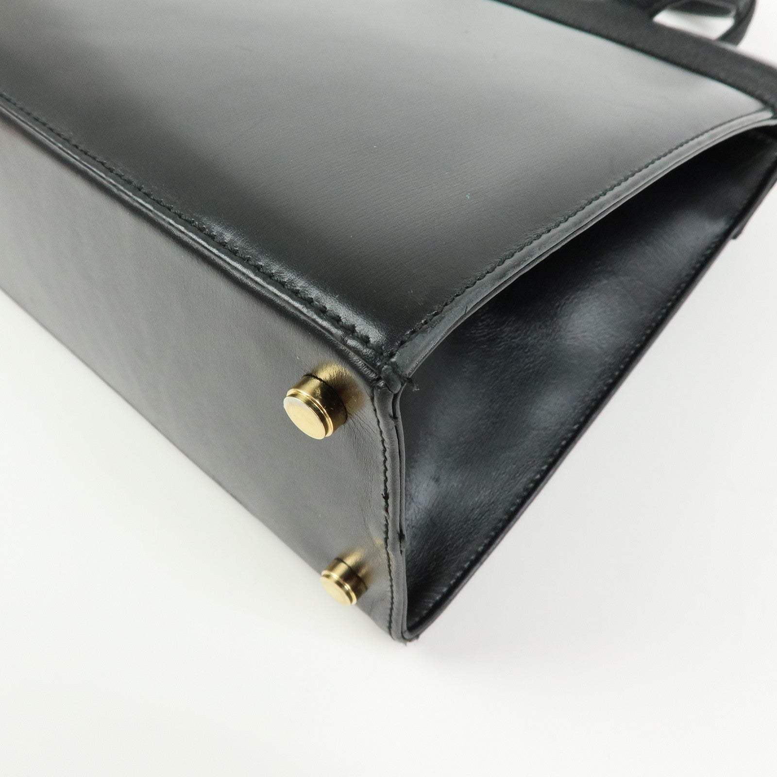 Ferragamo Vara Ribbon Leather 2Way Bag Hand Bag Black