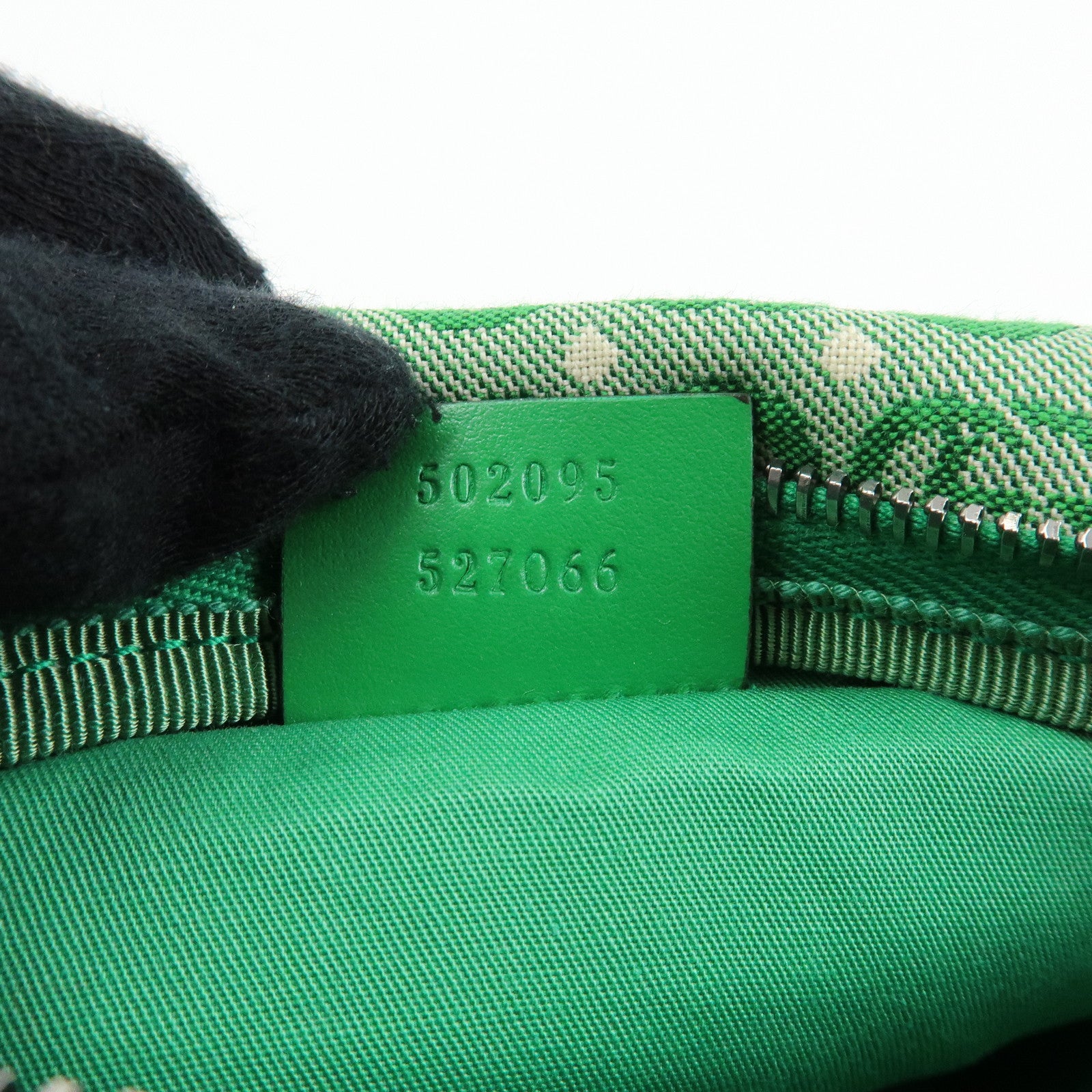 GUCCI Children's Sherry Canvas Leather Body Bag Waist Bag Green 502095