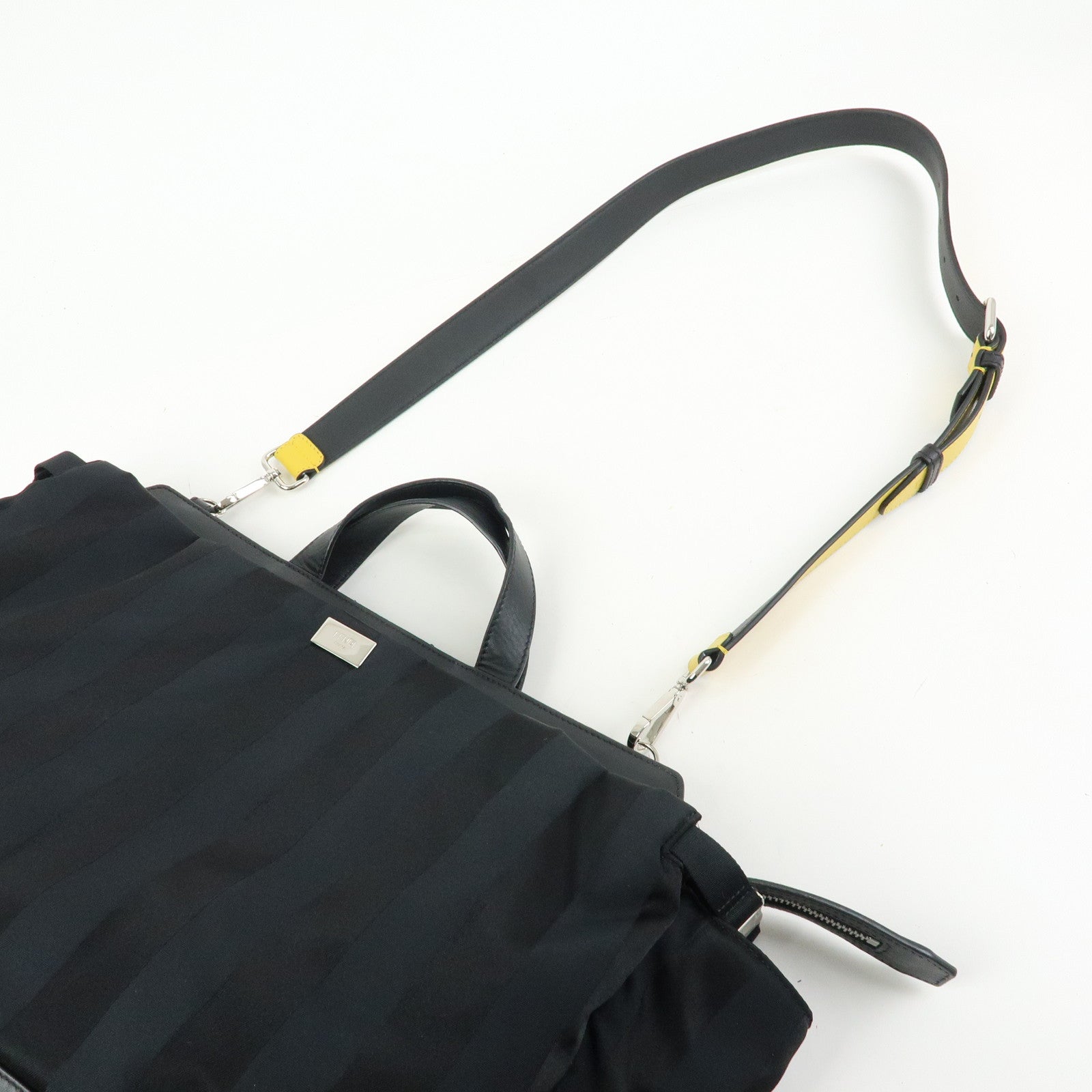 FENDI Pequin Peekaboo Iconic Medium Nylon 2Way Bag Hand Bag 7VA501