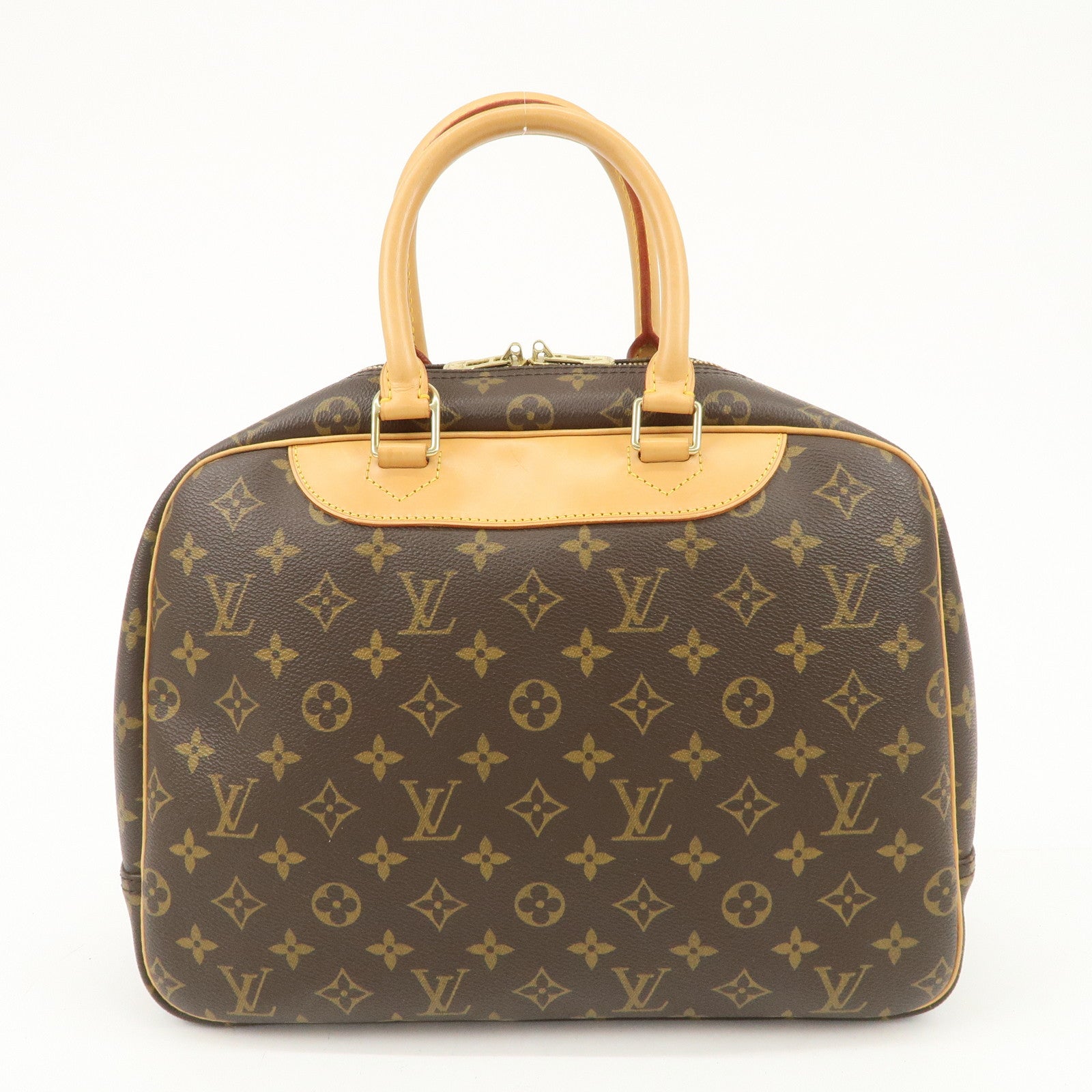 Louis Vuitton Monogram Deauville Hand Bag Brown M47270 Used