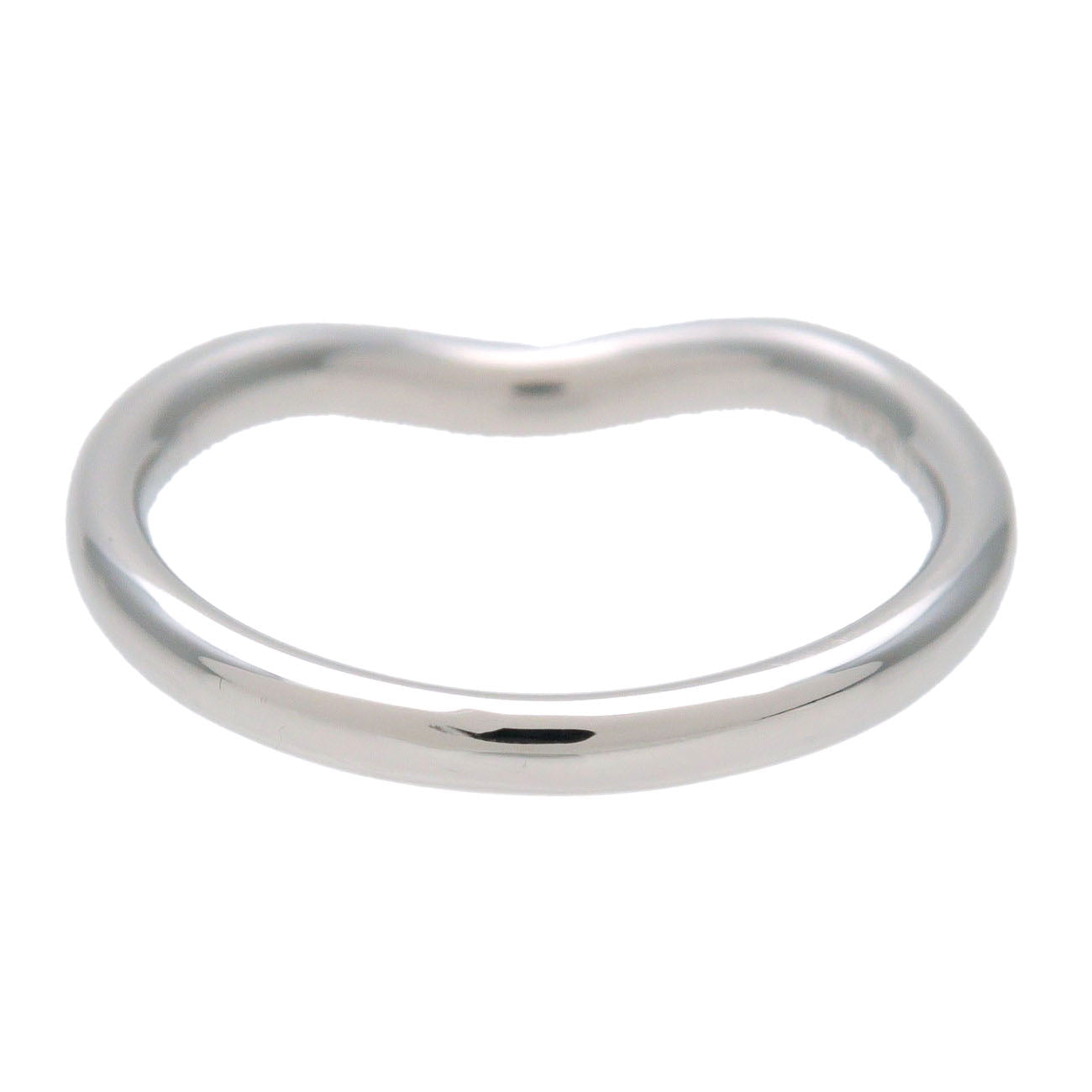 Tiffany & Co Curved Band 9P Diamond Ring PT950 Platinum US4 EU47 HK8.5