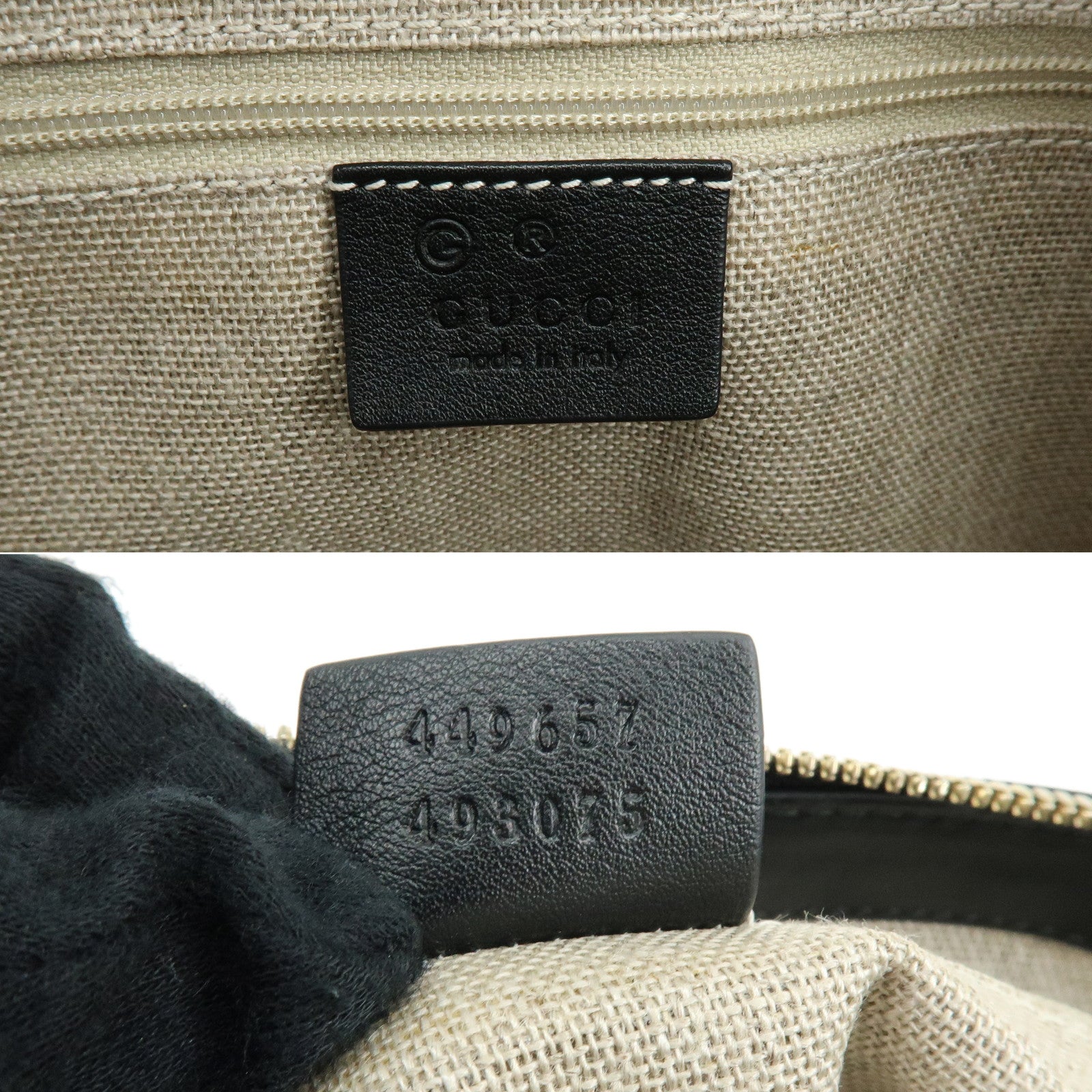 GUCCI Microguccissima Leather 2Way Bag Hand Bag Black 449657