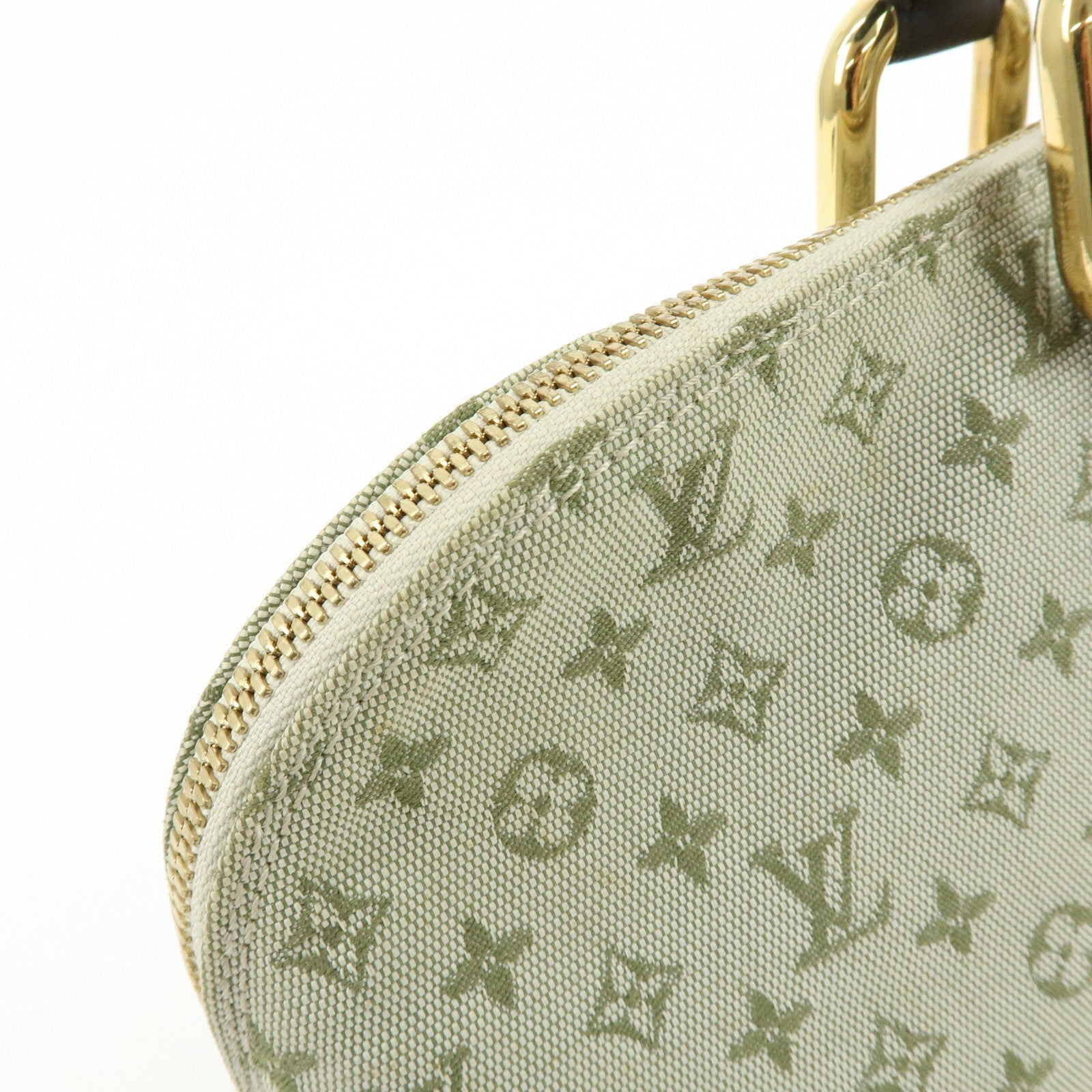 Louis Vuitton Monogram Mini Alma Long Hand Bag Khaki M92206
