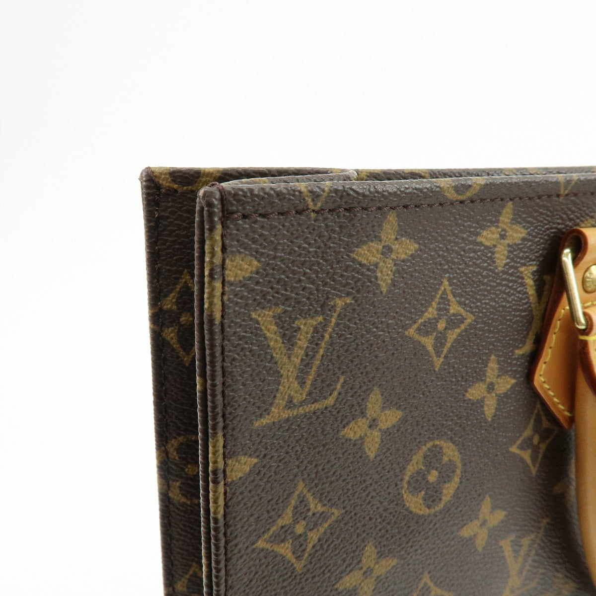 Louis Vuitton Monogram Sac Plat Tote Bag Hand Bag Brown M51140