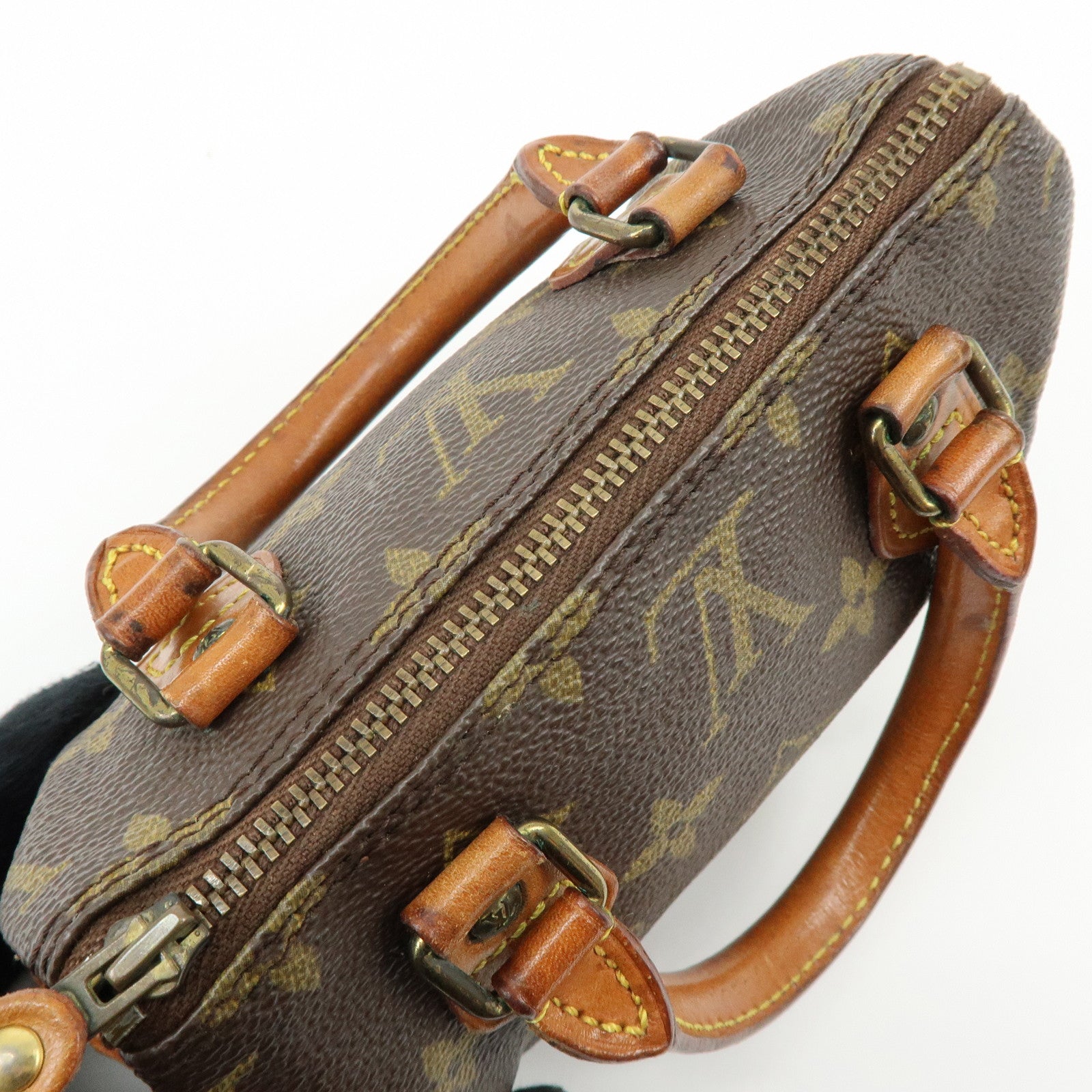 Louis Vuitton Monogram Canvas Mini Speedy Hand Bag Brown M41534