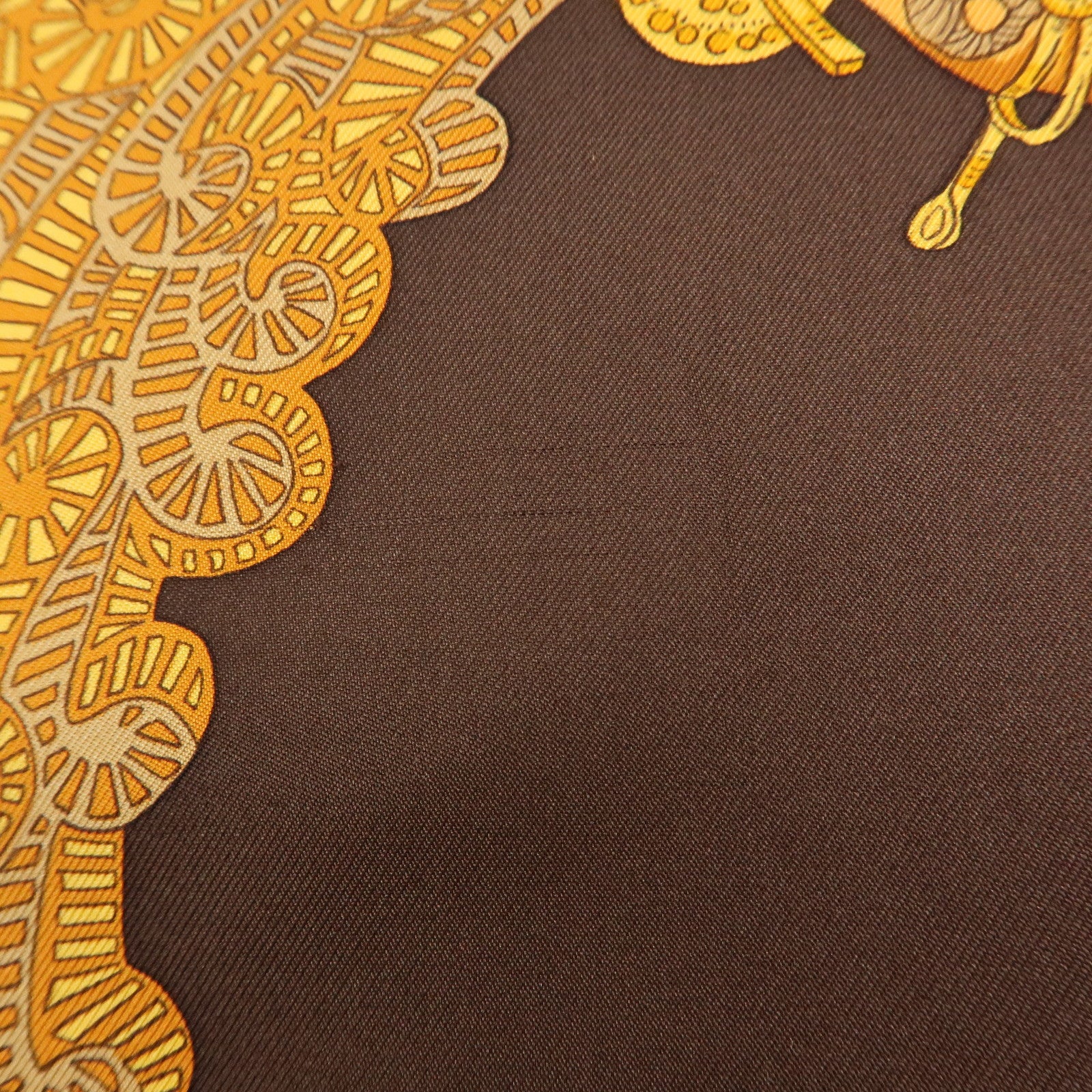 HERMES Carre 90 Silk 100% Scarf ART des STEPPES Horse Print Orange