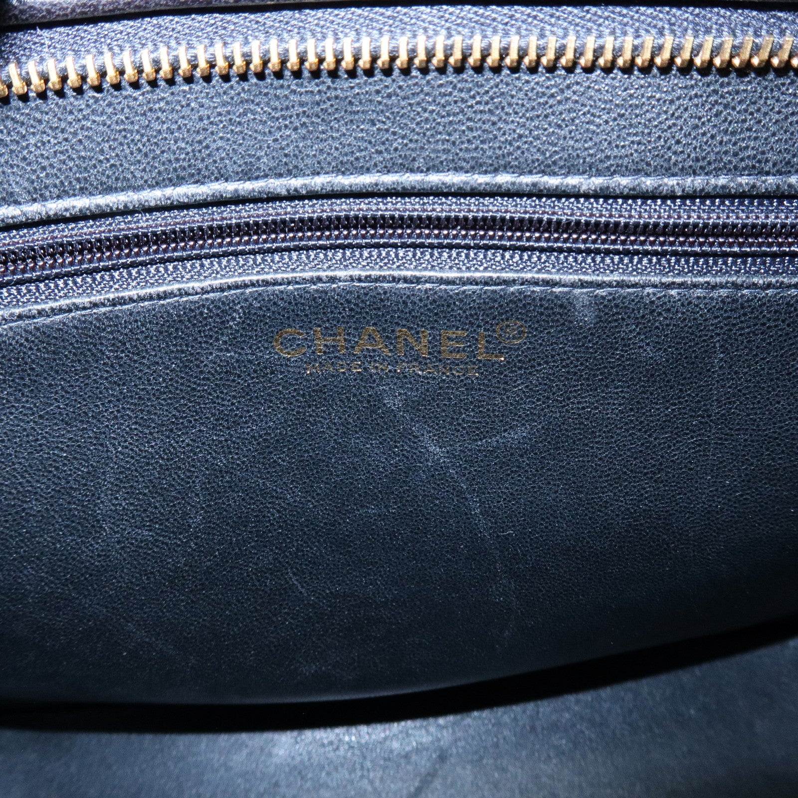 CHANEL Matelasse COCO Mark Calf Skin Medallion Tote Bag Black A01804