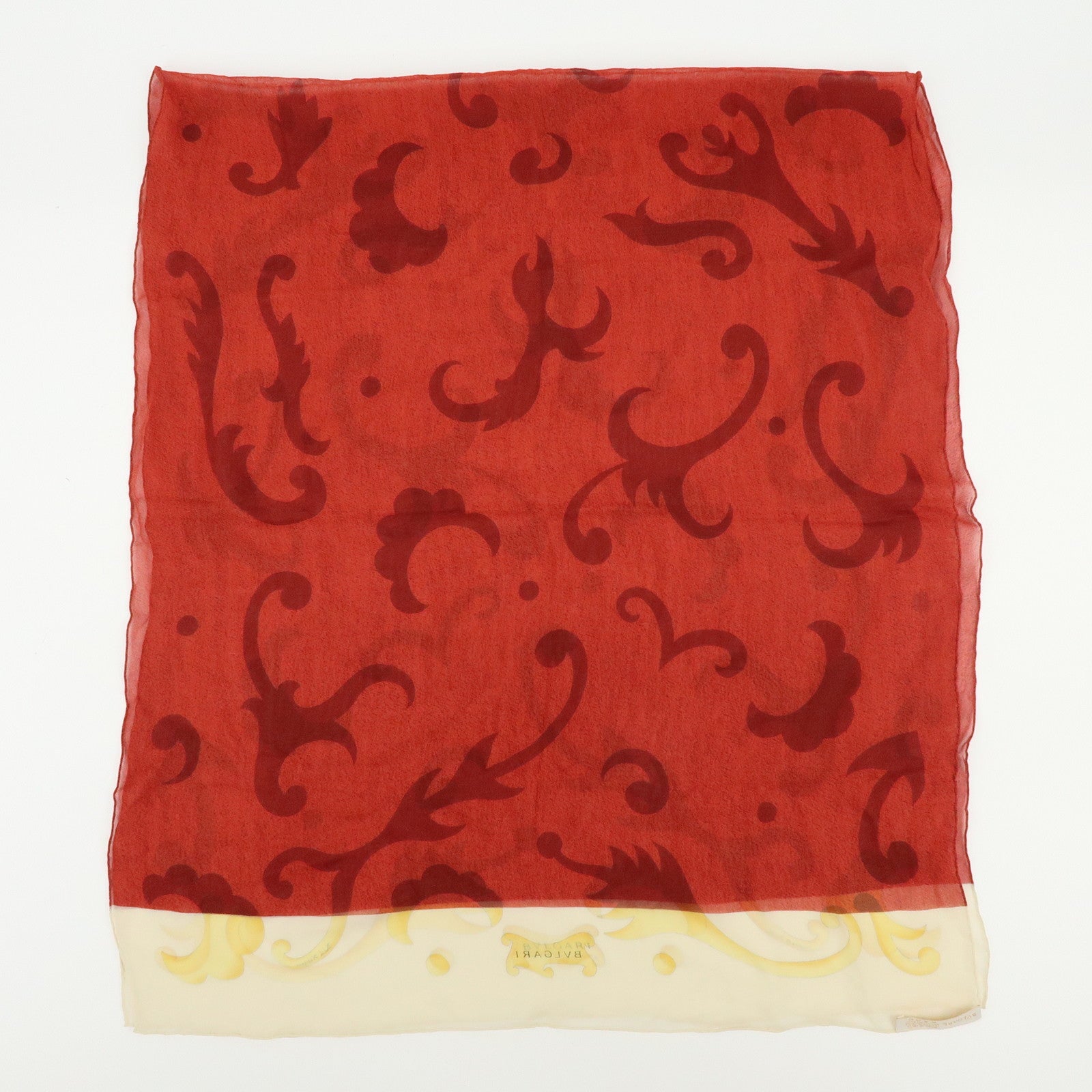 BVLGARI Set of 2 Silk 100% Scarf Balloon Motif Black Red Gold