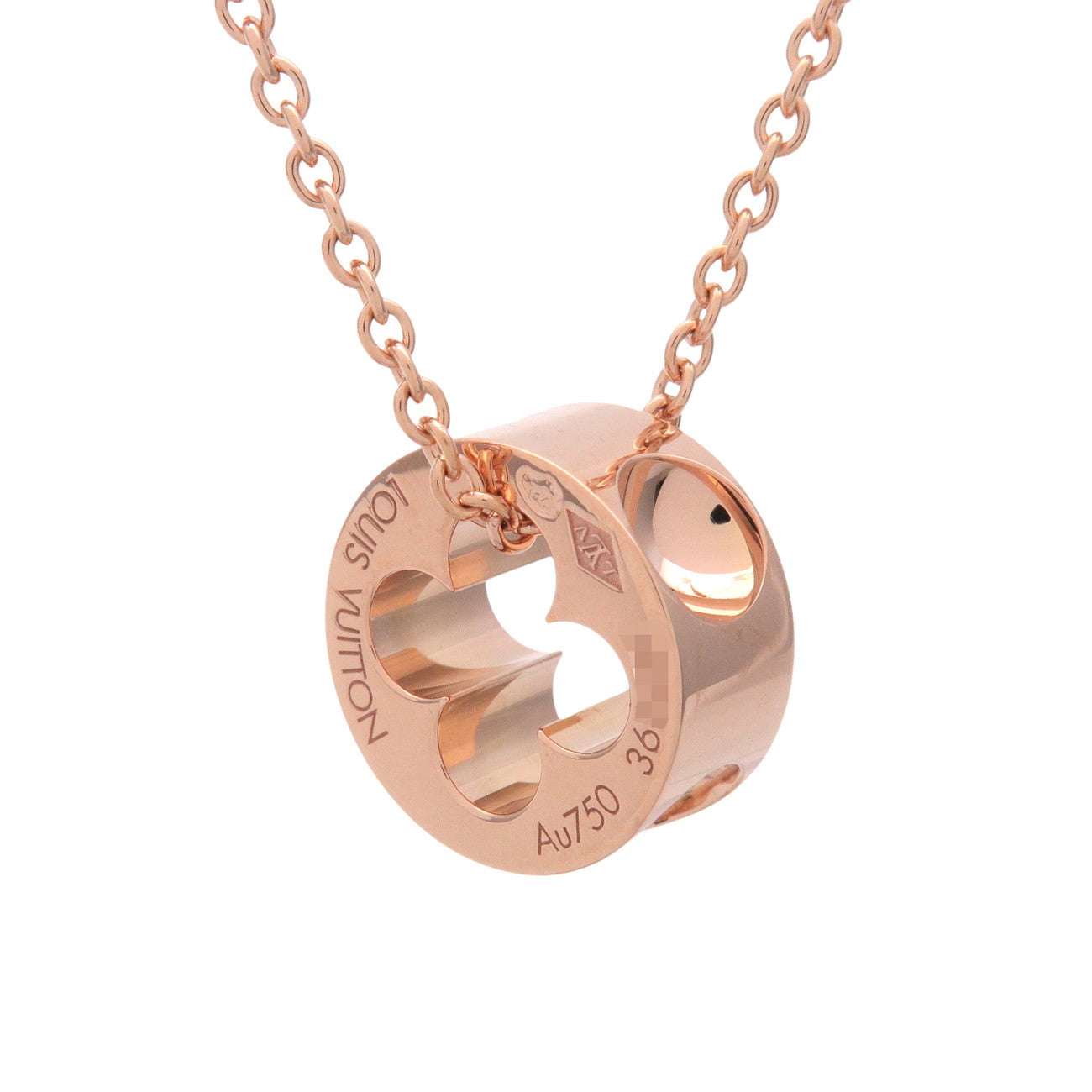 Louis Vuitton Pendentif Empreinte Necklace K18 750PG Rose Gold Q93230