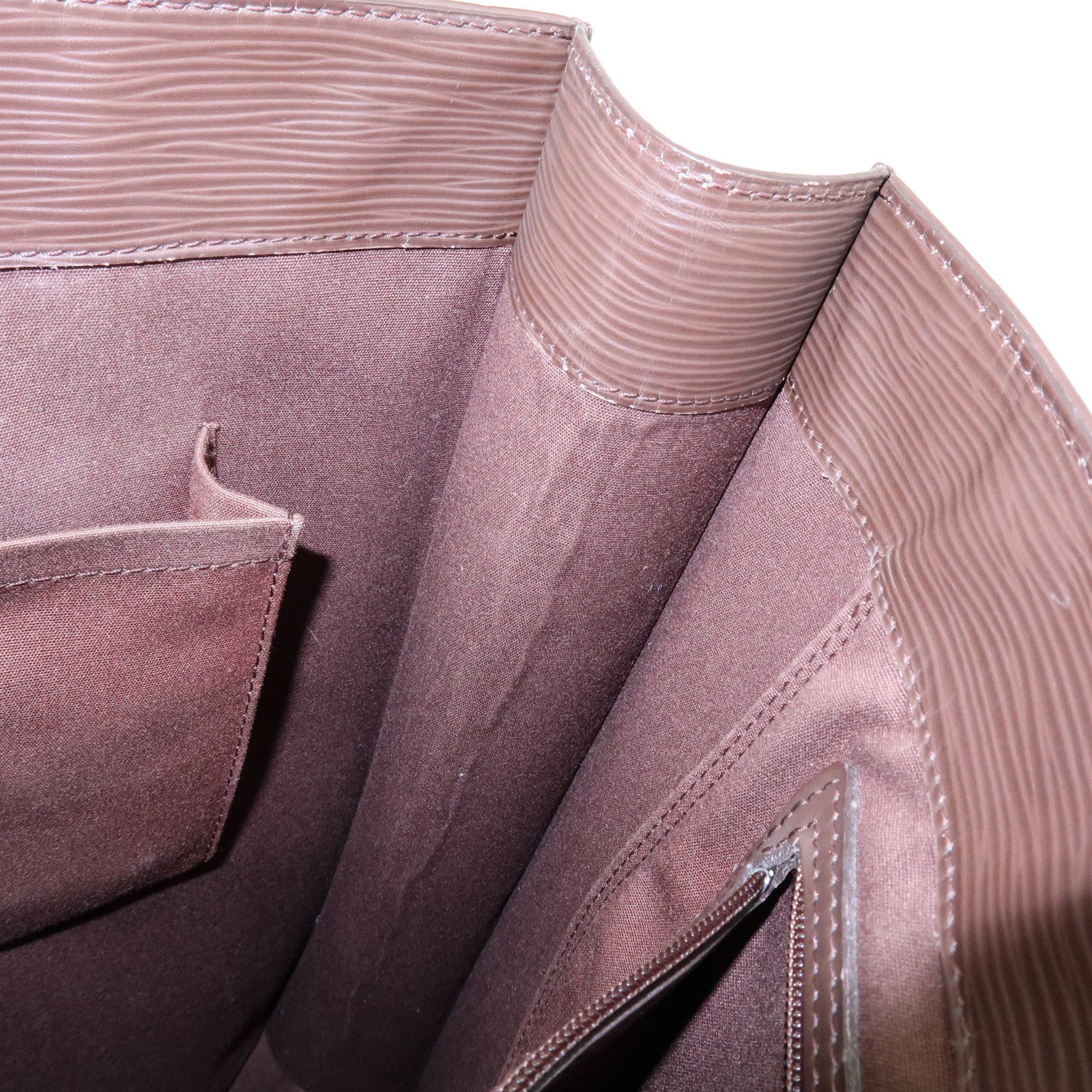Louis Vuitton Epi Sac Plat Leather Hand Bag Tote Bag Mocha M59082