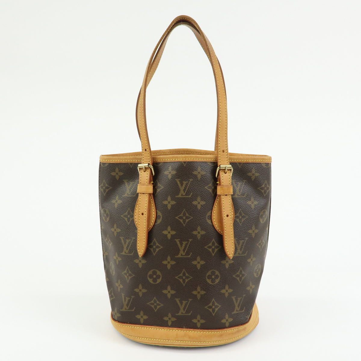 Louis Vuitton Monogram Canvas Bucket PM Hand Bag Brown M42238